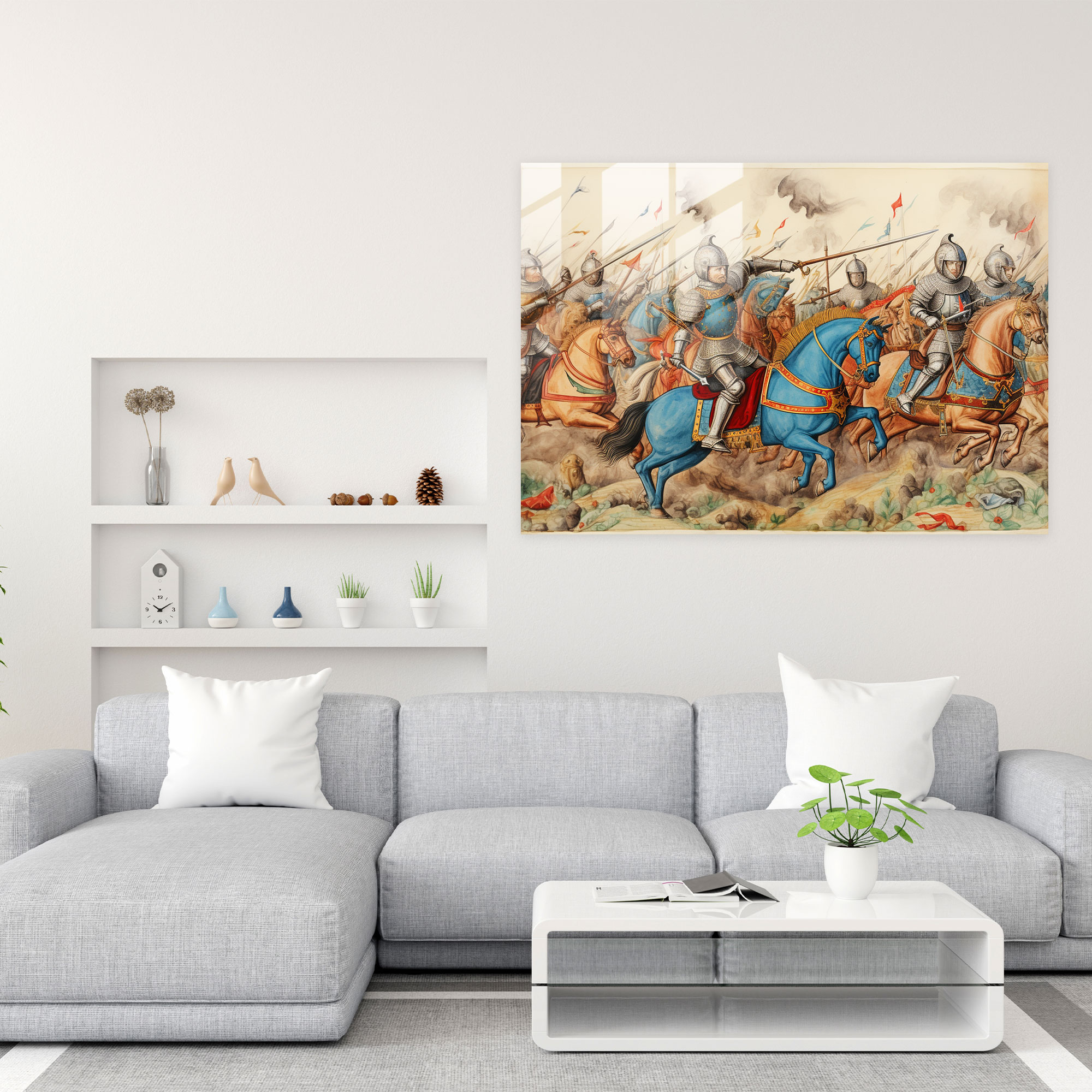 Medieval Knights Glass Wall Art - Medieval, Glass Art, Battle, Medieval Knights
