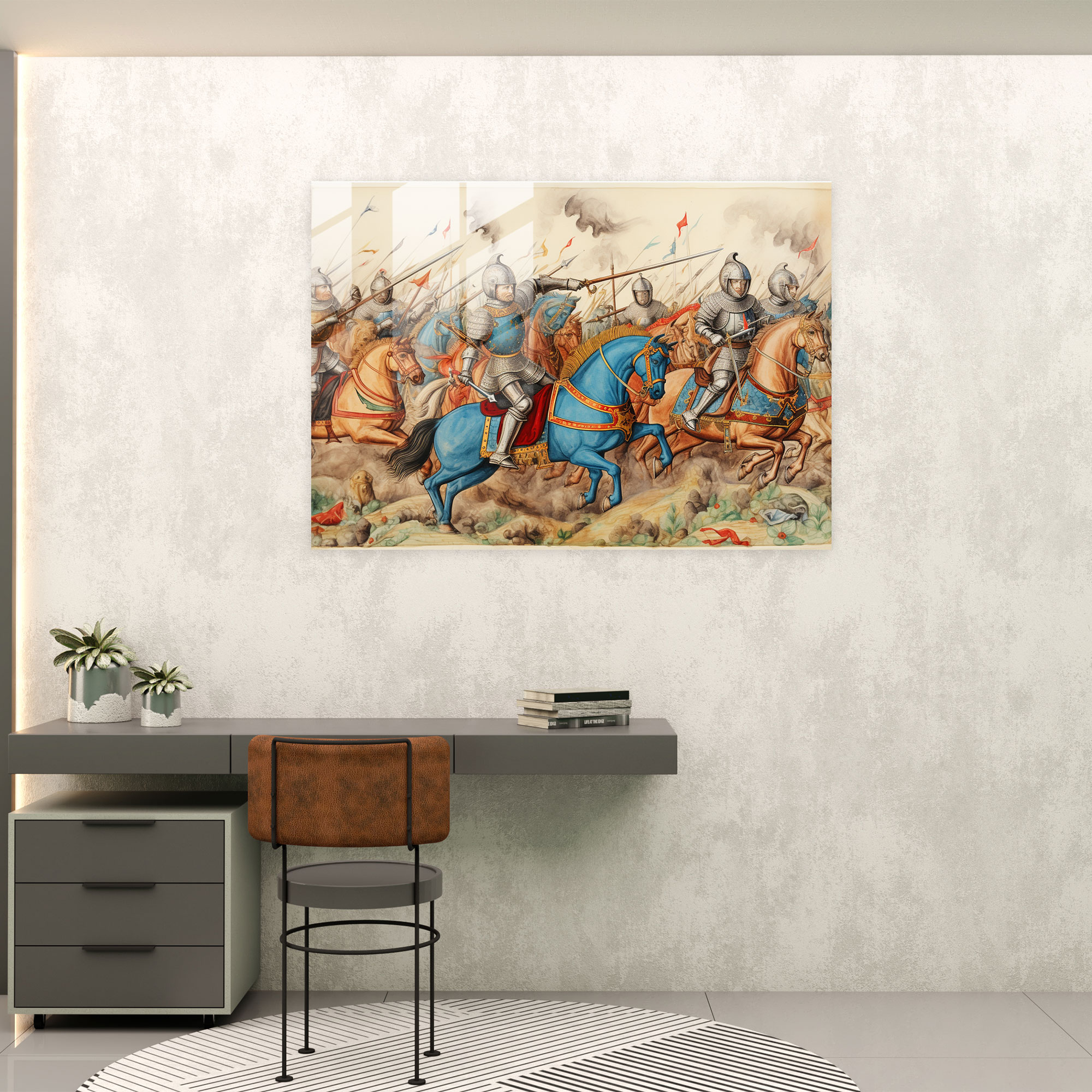 Medieval Knights Glass Wall Art - Medieval, Glass Art, Battle, Medieval Knights