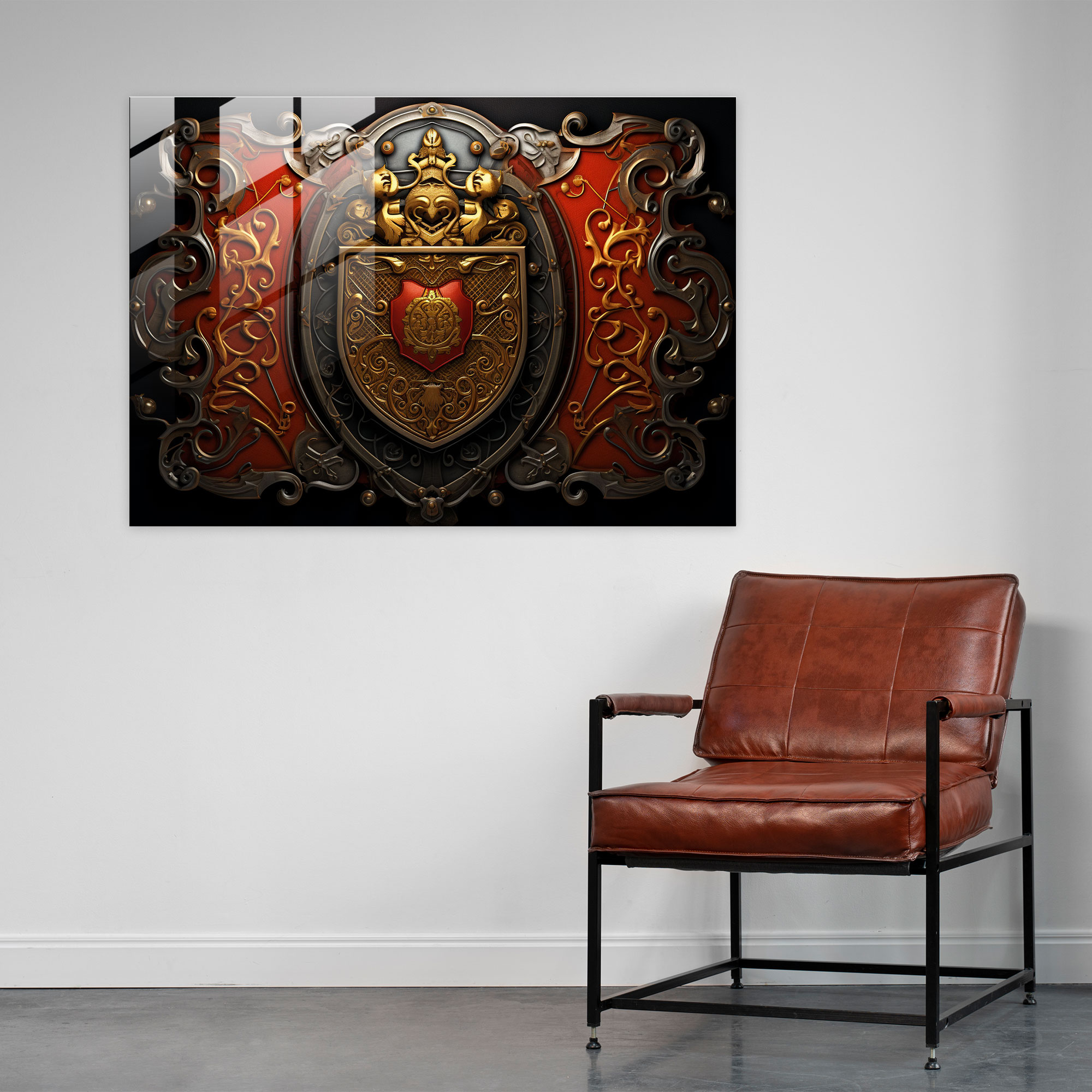 Medieval Heraldry Glass Print - Medieval, Modern Art, Wall Decoration, Regal