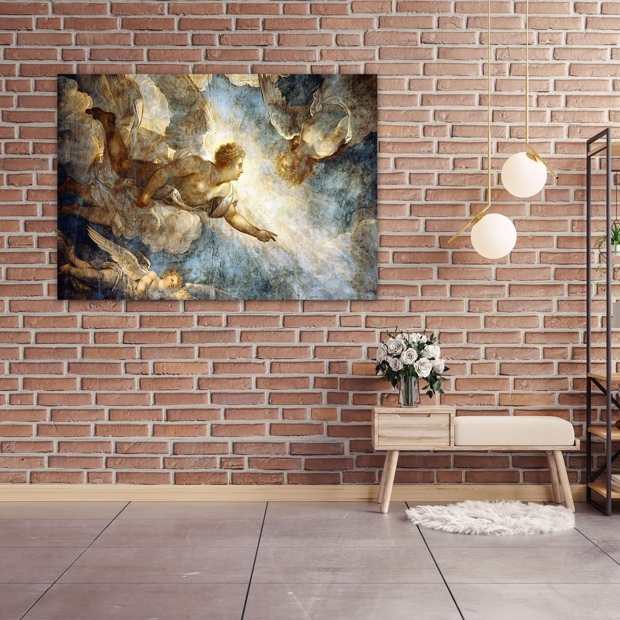 Heavenly Scene Wall Art - Michelangelo, Michelangelo Style, Wall Decoration, Wall Art