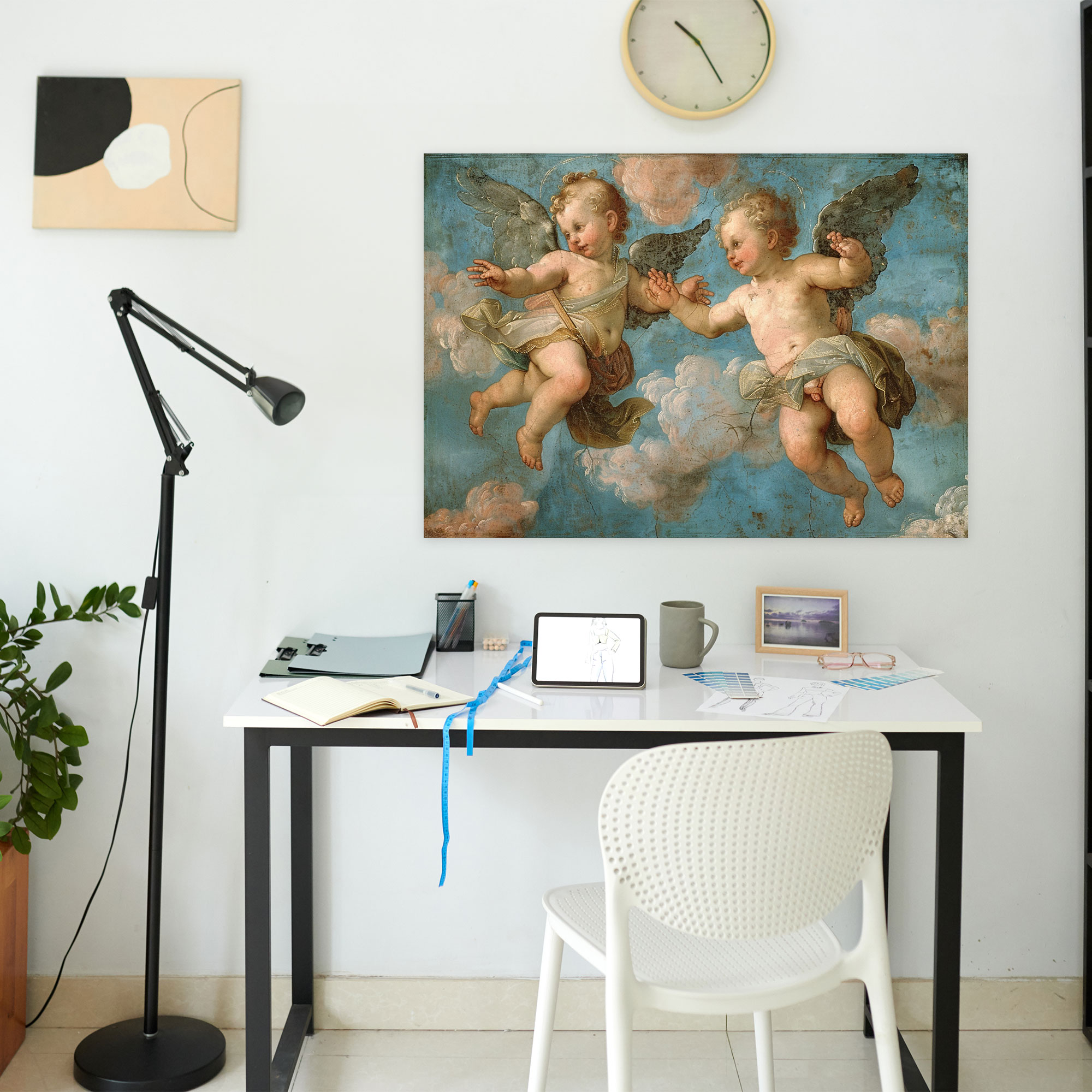 Michelangelo Wall Decoration - Cherubs In A Celestial Scene - Michelangelo, Canvas Print, Canvas Wall Art, Wall Decoration