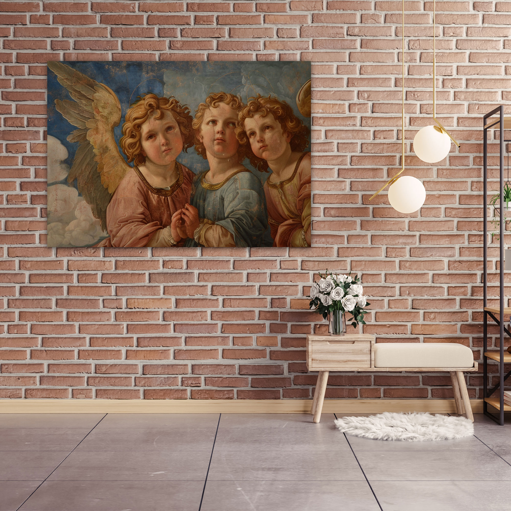 Michelangelo Angelic Figures Canvas Print - Michelangelo, Canvas Print, Wall Art, Wall Decoration