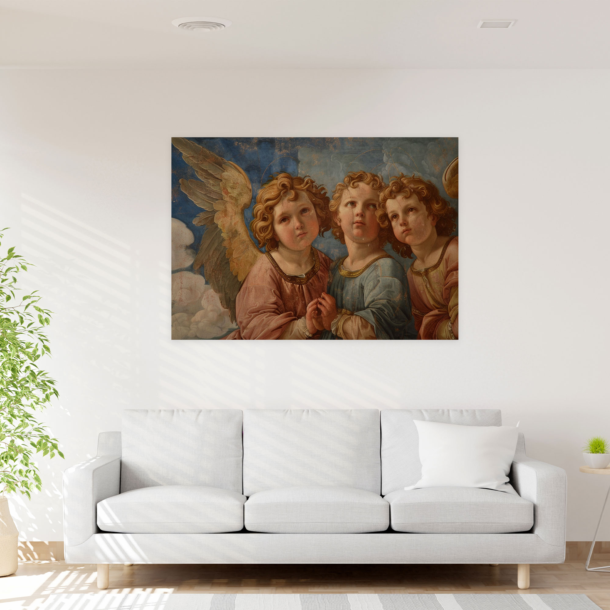 Michelangelo Angelic Figures Canvas Print - Michelangelo, Canvas Print, Wall Art, Wall Decoration
