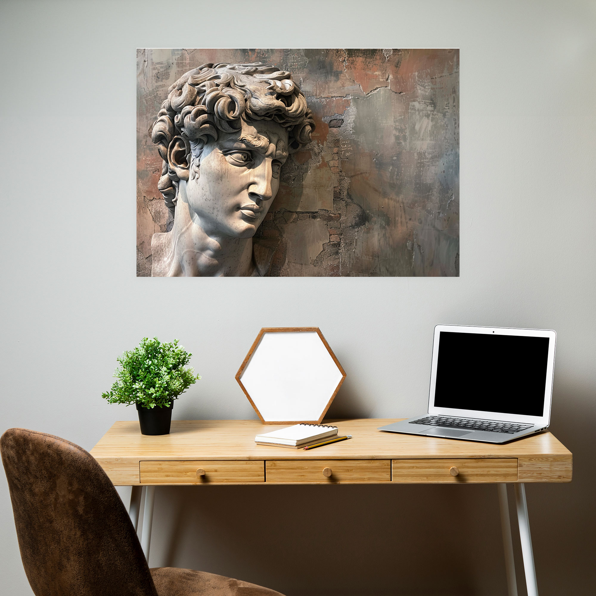 Michelangelo Iconic Sculpture Wall Art - Michelangelo, Wall Decoration, Canvas, Home Decoration