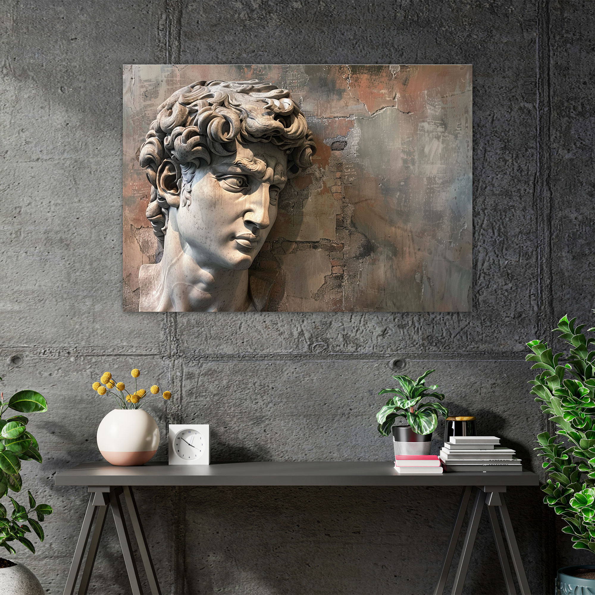 Michelangelo Iconic Sculpture Wall Art - Michelangelo, Wall Decoration, Canvas, Home Decoration