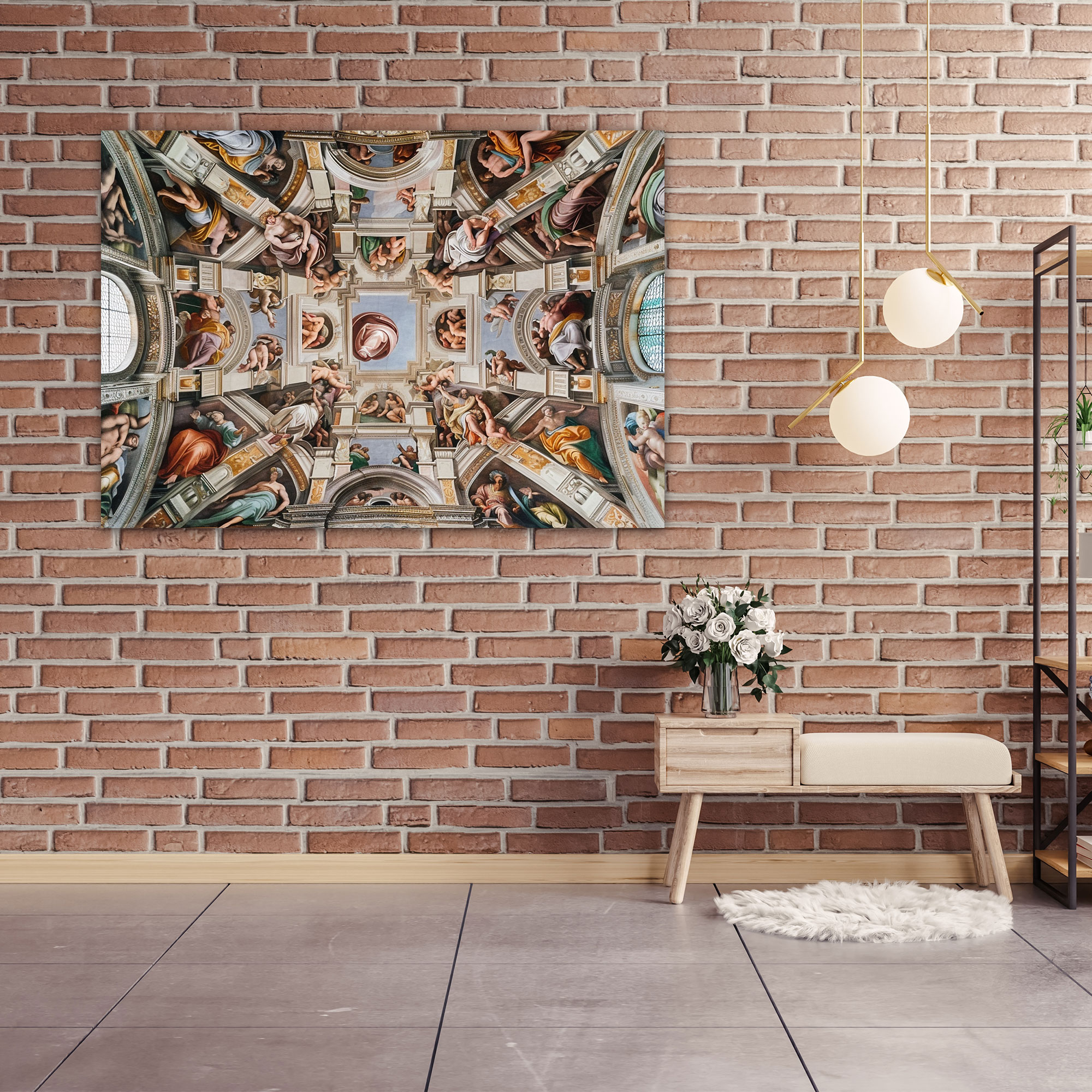 Michelangelo Intricate Ceiling Frescoes Canvas Print - Michelangelo, Canvas Wall Art, Home Decoration, Canvas