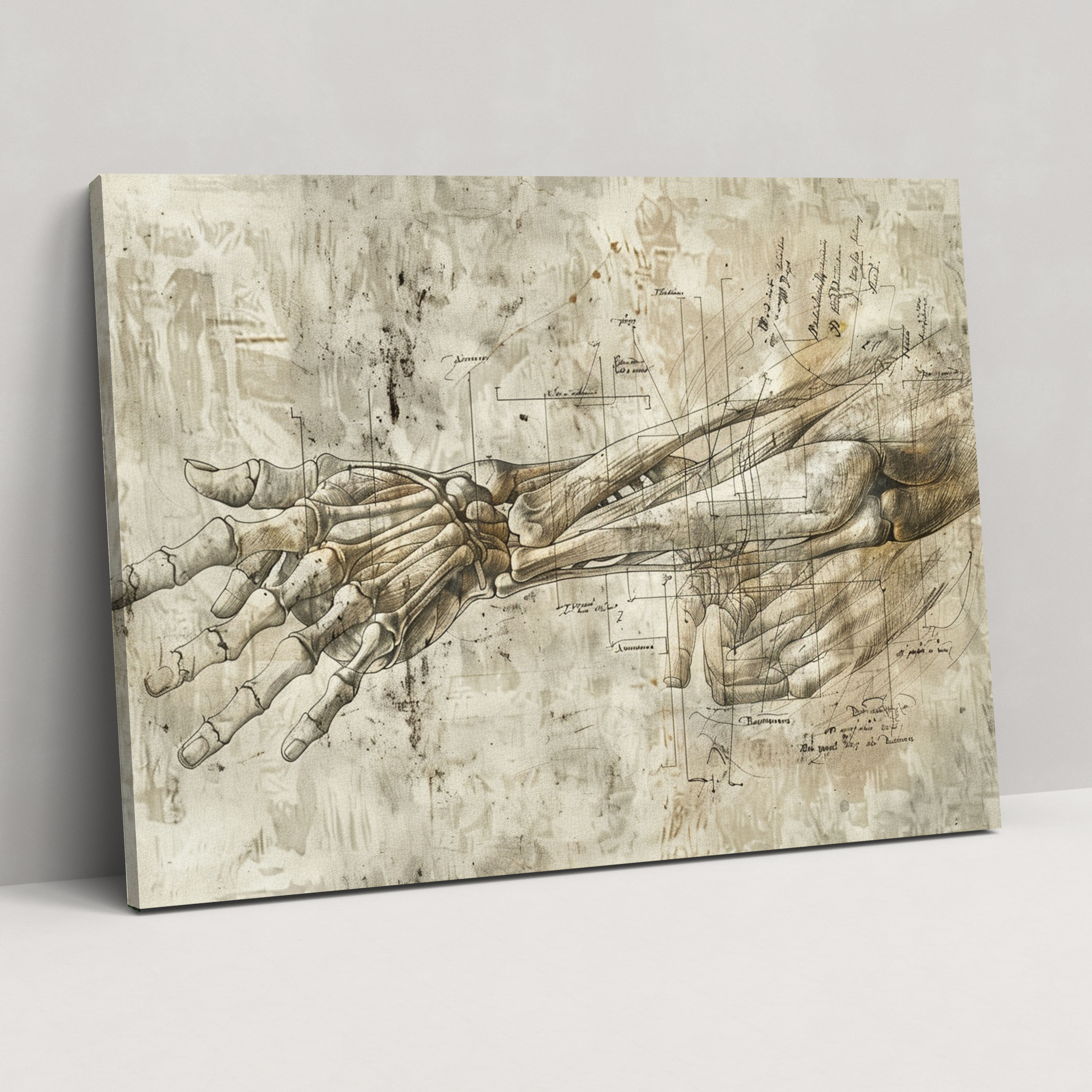 Michelangelo Detailed Anatomical Sketch Canvas Print - Michelangelo, Canvas, Canvas Print, Wall Decoration