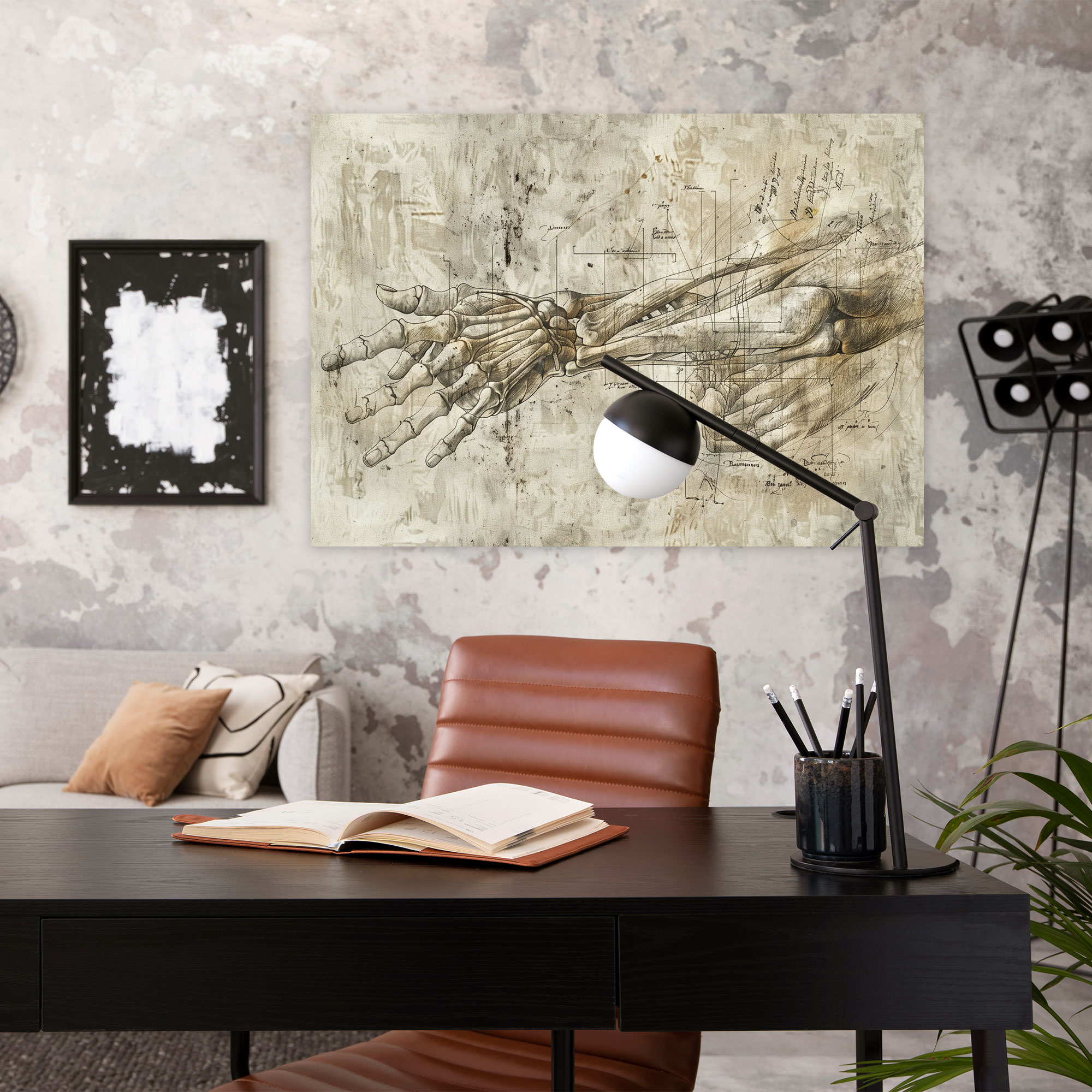 Michelangelo Detailed Anatomical Sketch Canvas Print - Michelangelo, Canvas, Canvas Print, Wall Decoration