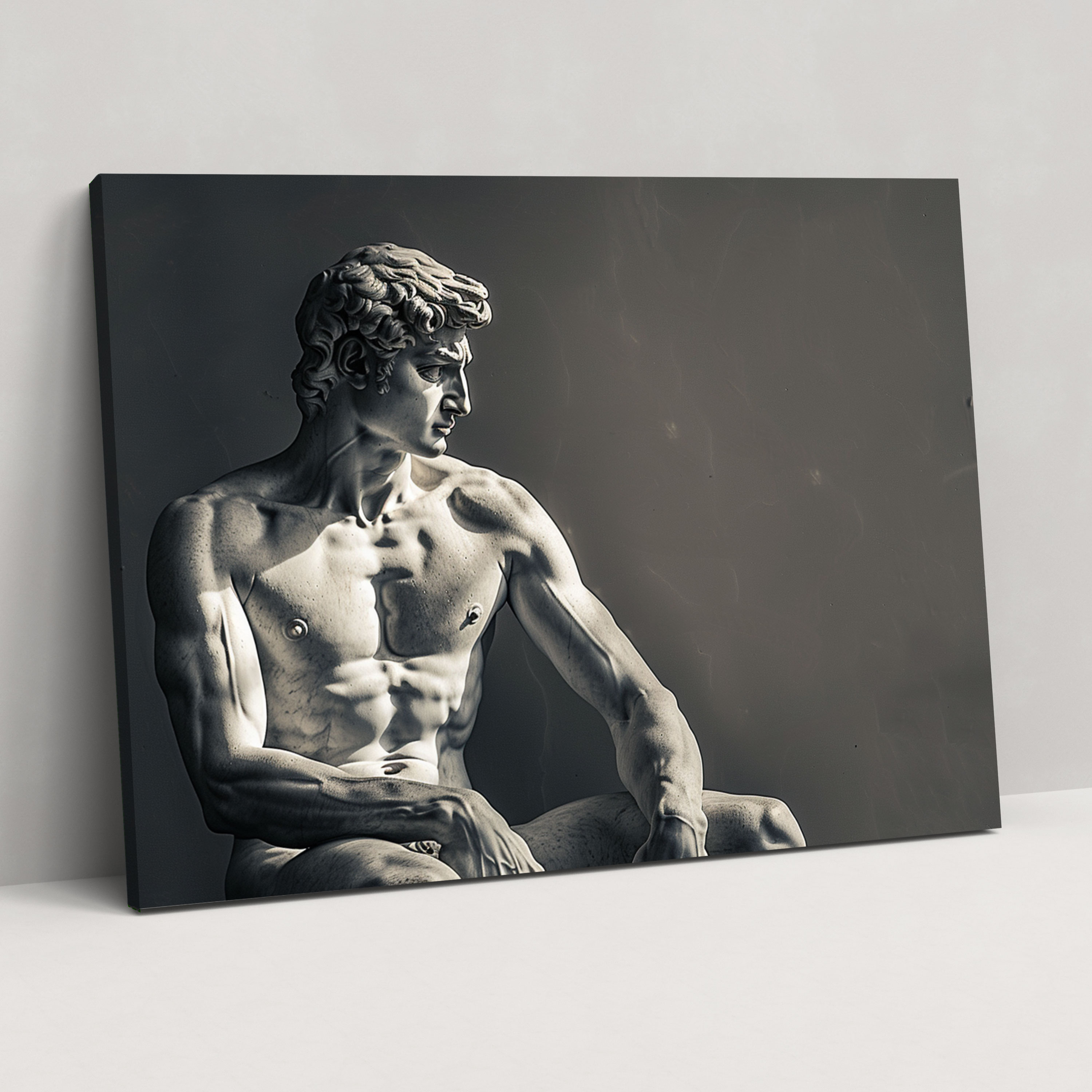 Michelangelo Powerful Sculpture Canvas Print - Michelangelo, Wall Art, Canvas Wall Art, Michelangelo