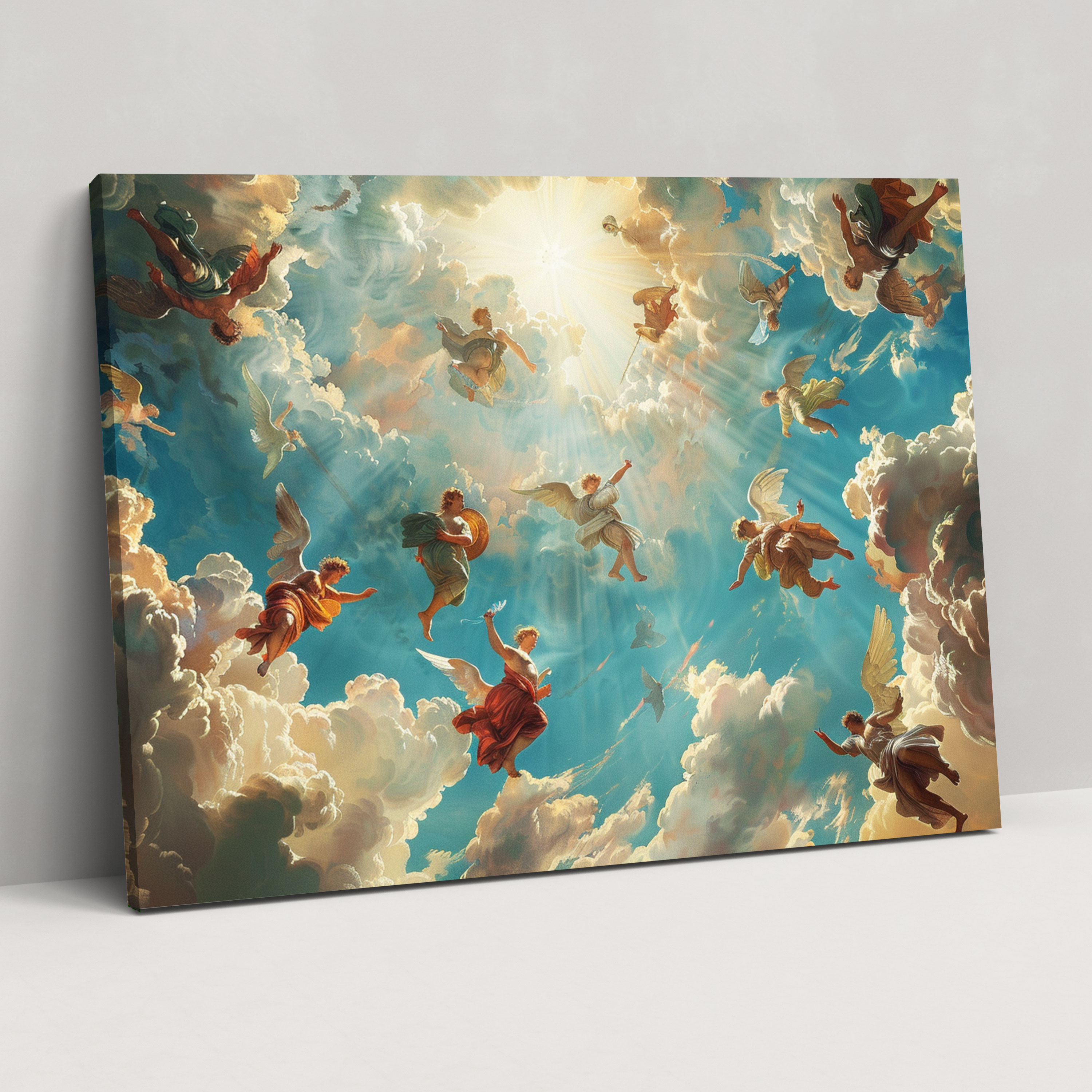 Michelangelo Canvas Print - Celestial Beings In Heavenly Sky Wall Art - Michelangelo, Wall Decoration, Canvas, Wall Art