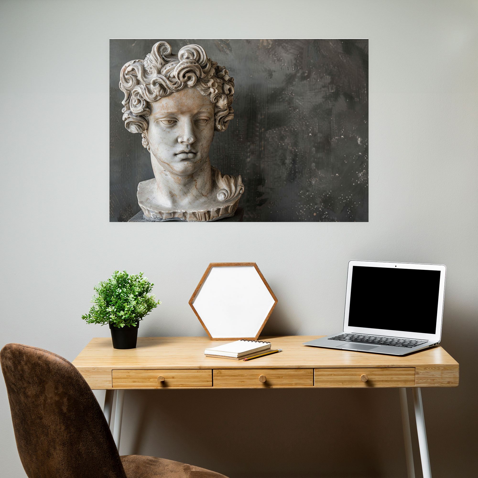 Michelangelo Wall Art - Intricate Marble Statue On Pedestal Canvas Print - Michelangelo, Canvas Print, Wall Decoration, Home Decoration