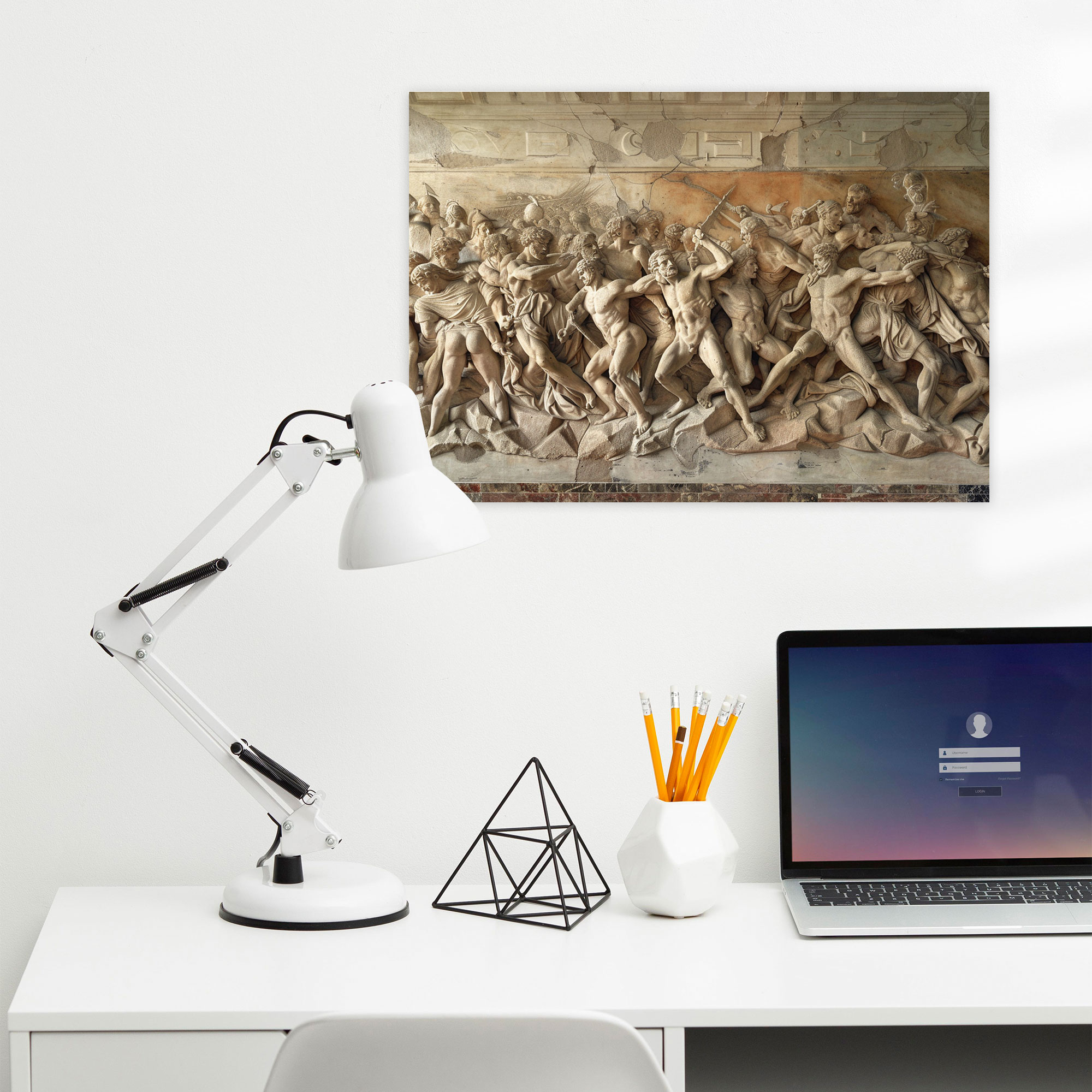 Michelangelo Battle Of Cascina Wall Decoration - Michelangelo, Home Decoration, Canvas, Michelangelo