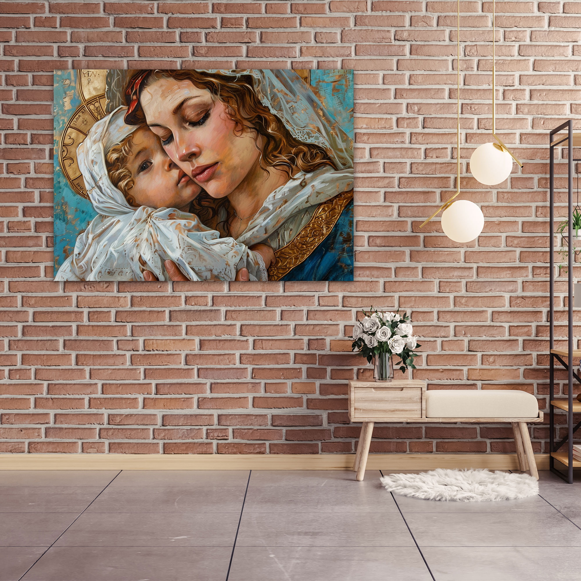 Michelangelo Serene Madonna Canvas Print - Michelangelo, Canvas, Michelangelo, Wall Decoration