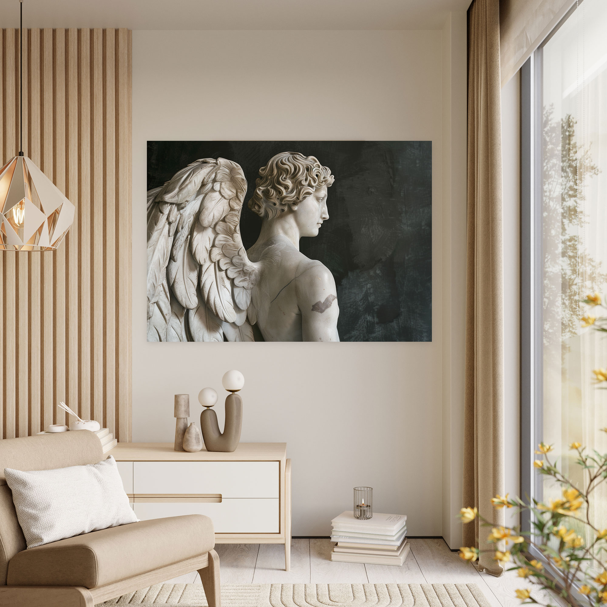 Michelangelo Angelic Figure Canvas Print - Michelangelo, Wall Art, Canvas Wall Art, Michelangelo