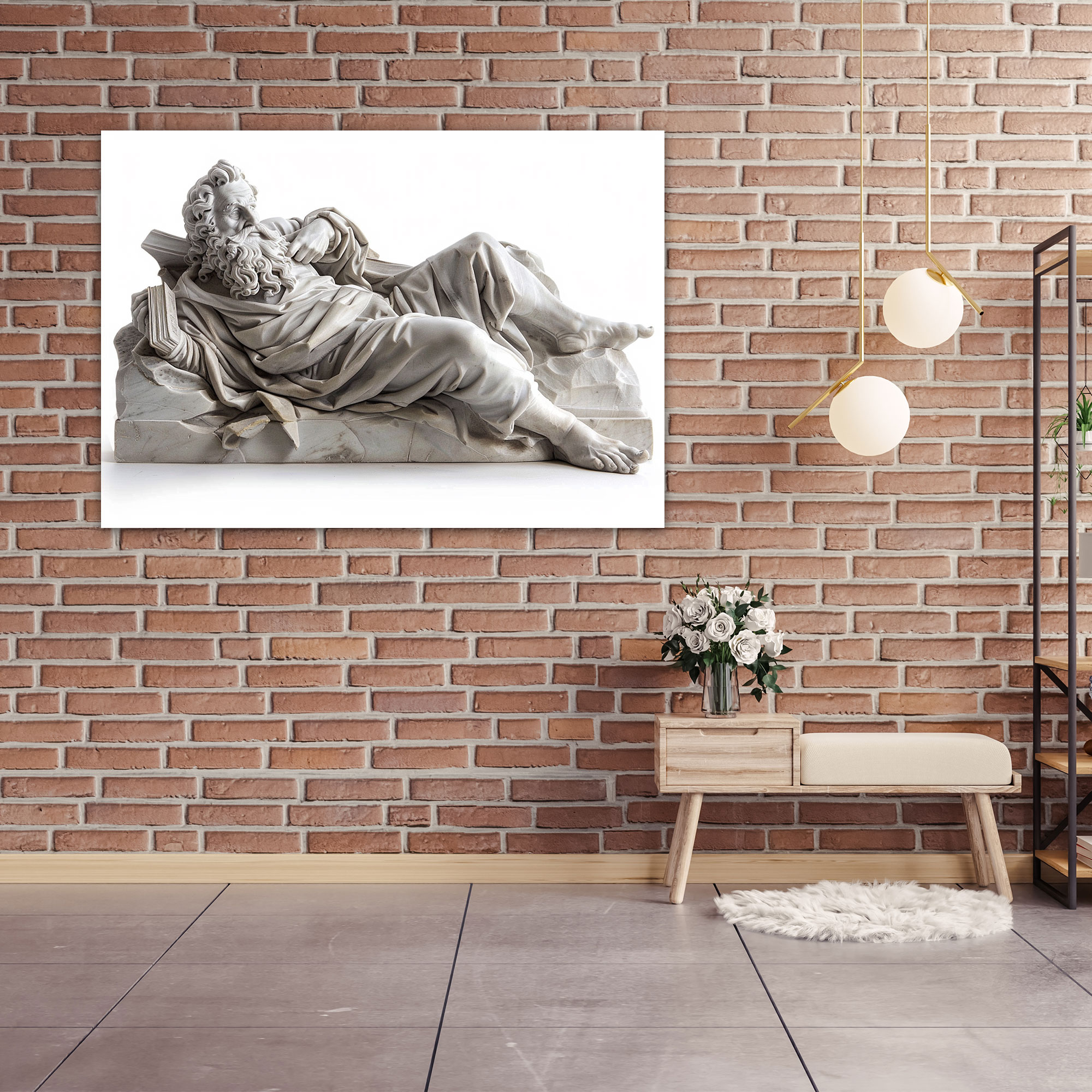 Michelangelo Wall Decoration - The Prophet Jeremiah Sculpture Canvas Print - Michelangelo, Canvas Wall Art, Wall Decoration, Michelangelo