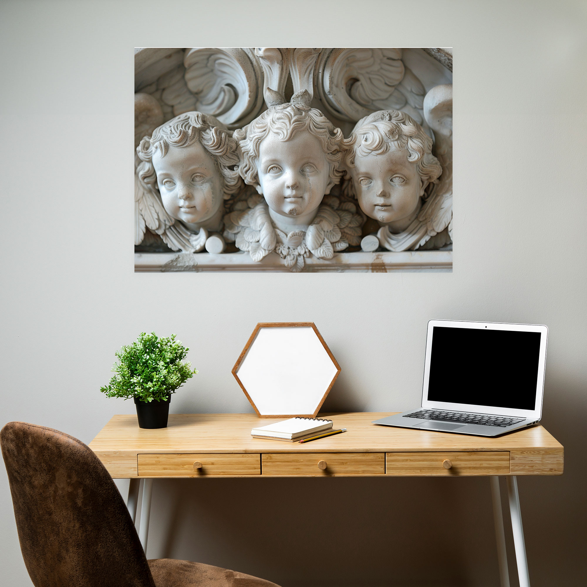Michelangelo Sculpted Figures Wall Decoration - Michelangelo, Canvas Wall Art, Wall Decoration, Canvas
