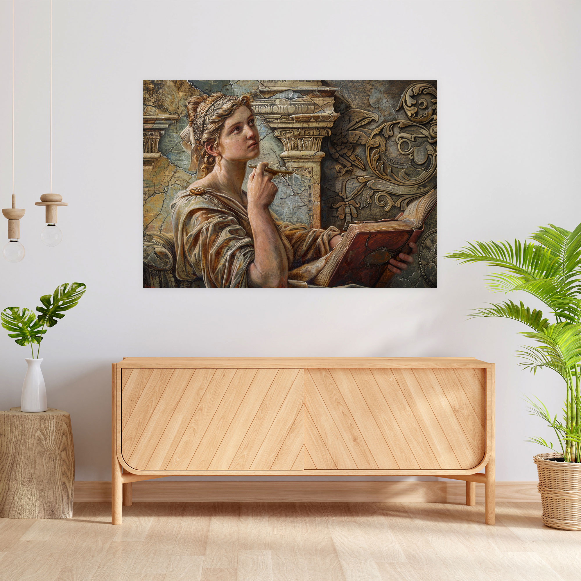 Michelangelo Duvar Sanatı - Delfi Sibyl Kanvas Tablo - Ev Dekorasyonu
