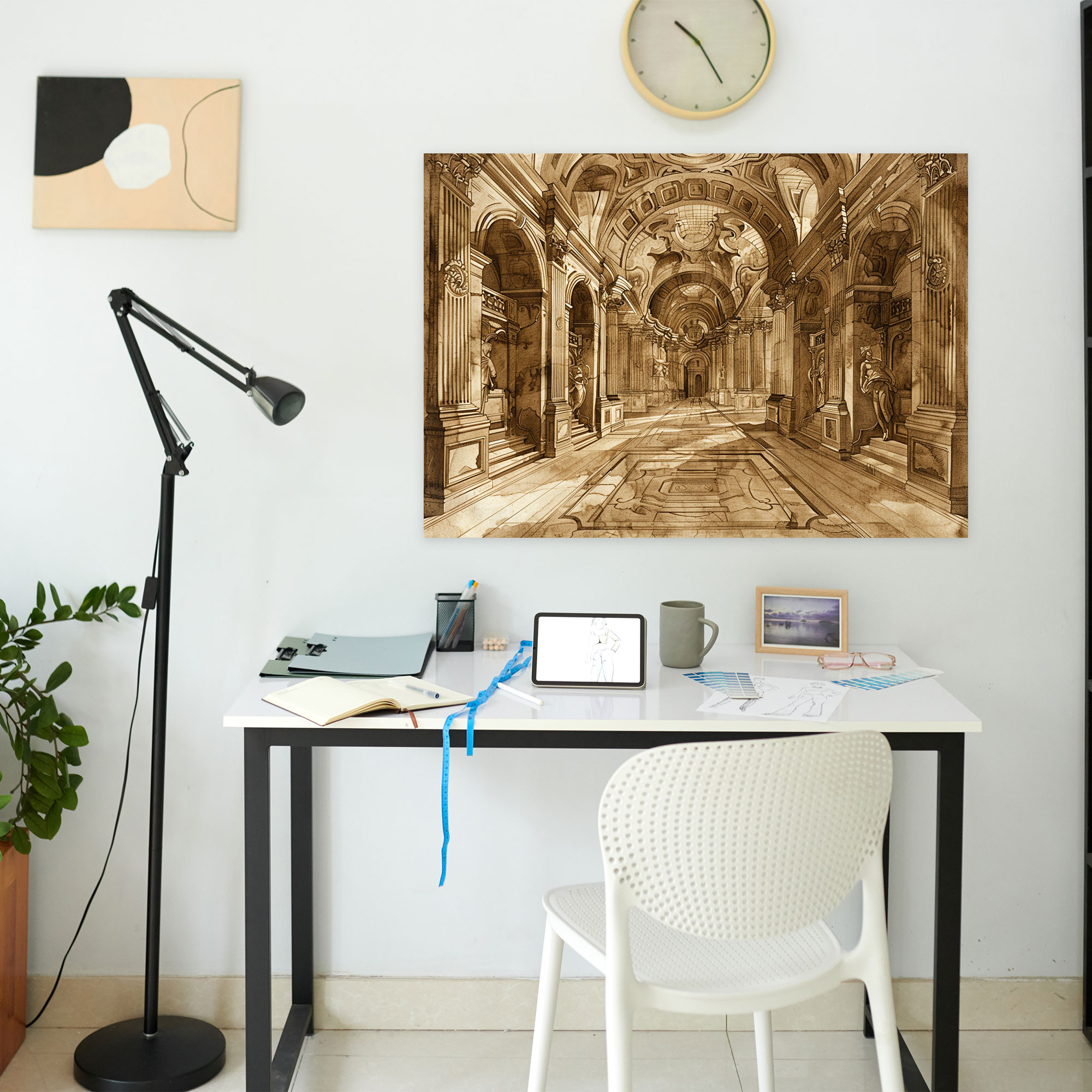 Michelangelo Architectural Drawing Canvas Print - Michelangelo, Wall Art, Canvas Print, Canvas Wall Art