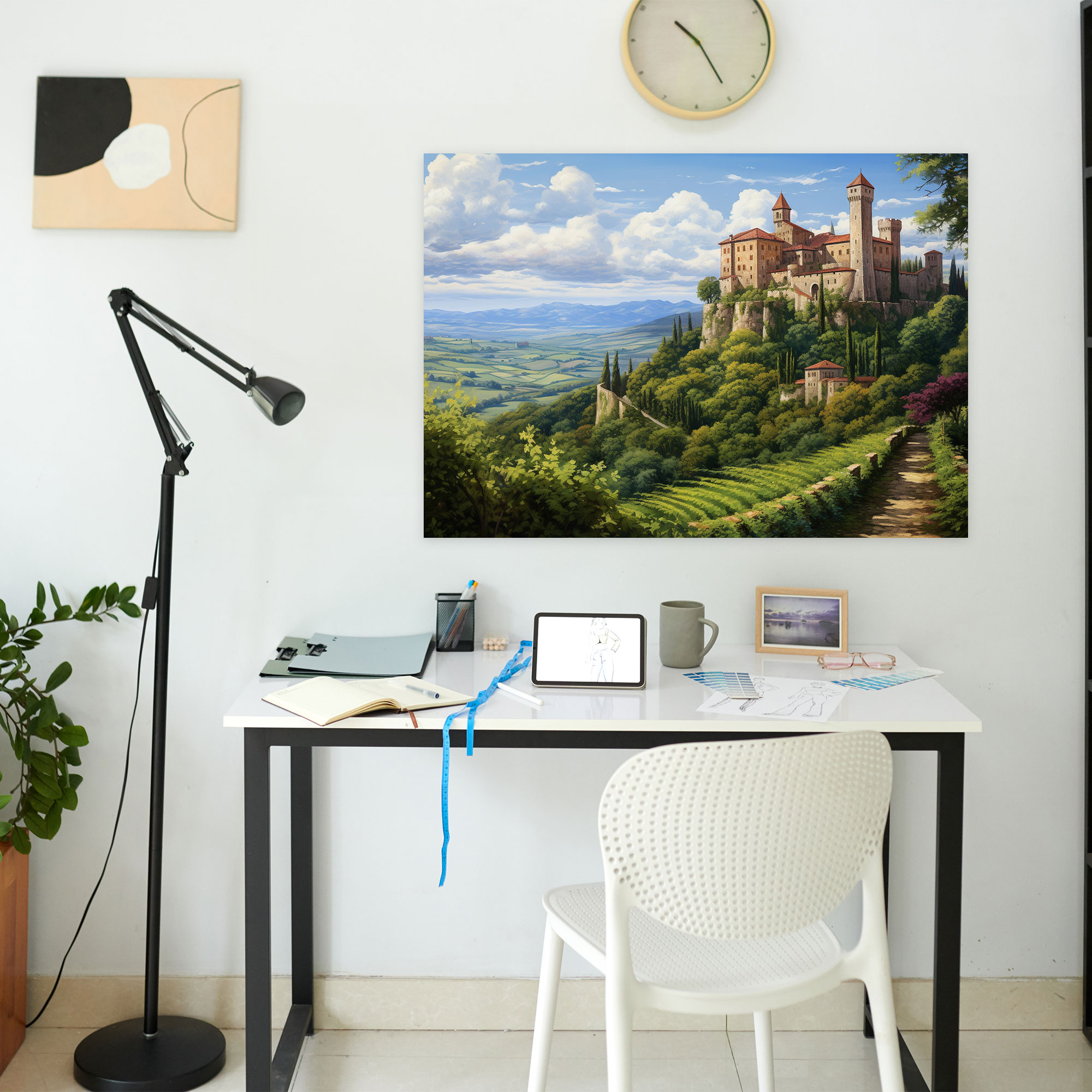 Medieval Canvas Print - Majestic Castle - Medieval, Wall Art, Lush Medieval Landscape, Canvas Wall Art