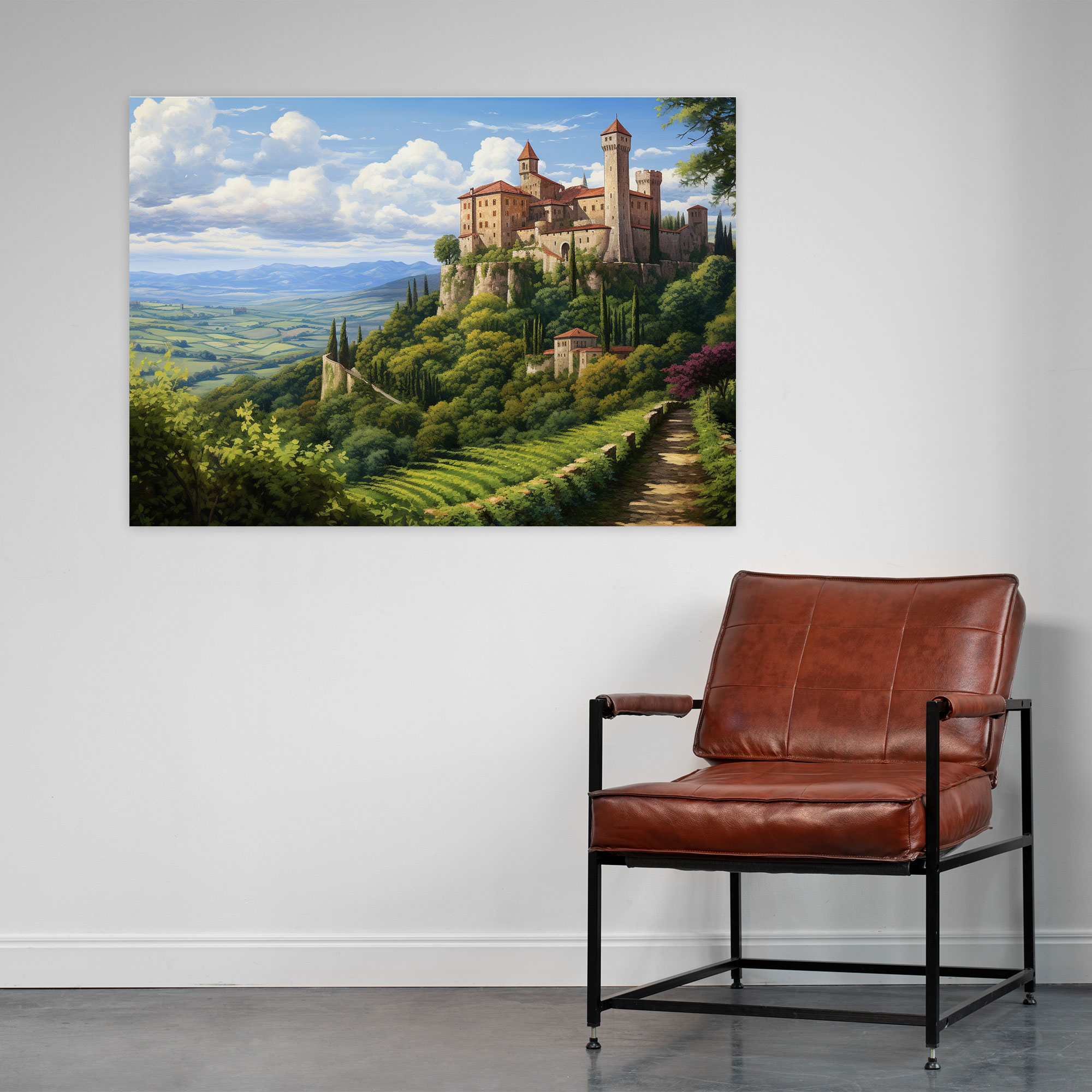 Medieval Canvas Print - Majestic Castle - Medieval, Wall Art, Lush Medieval Landscape, Canvas Wall Art