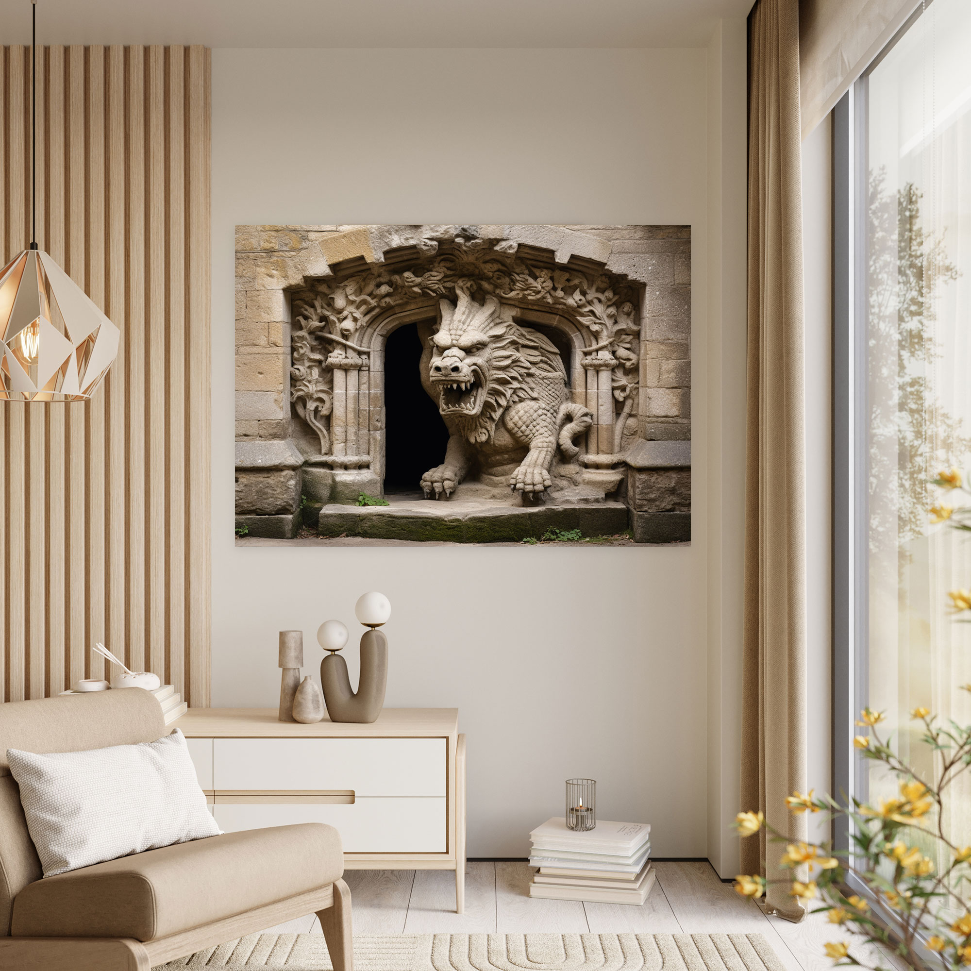Medieval Wall Art - Mythical Guardian - Medieval, Canvas Wall Art, Home Decoration, Canvas Print