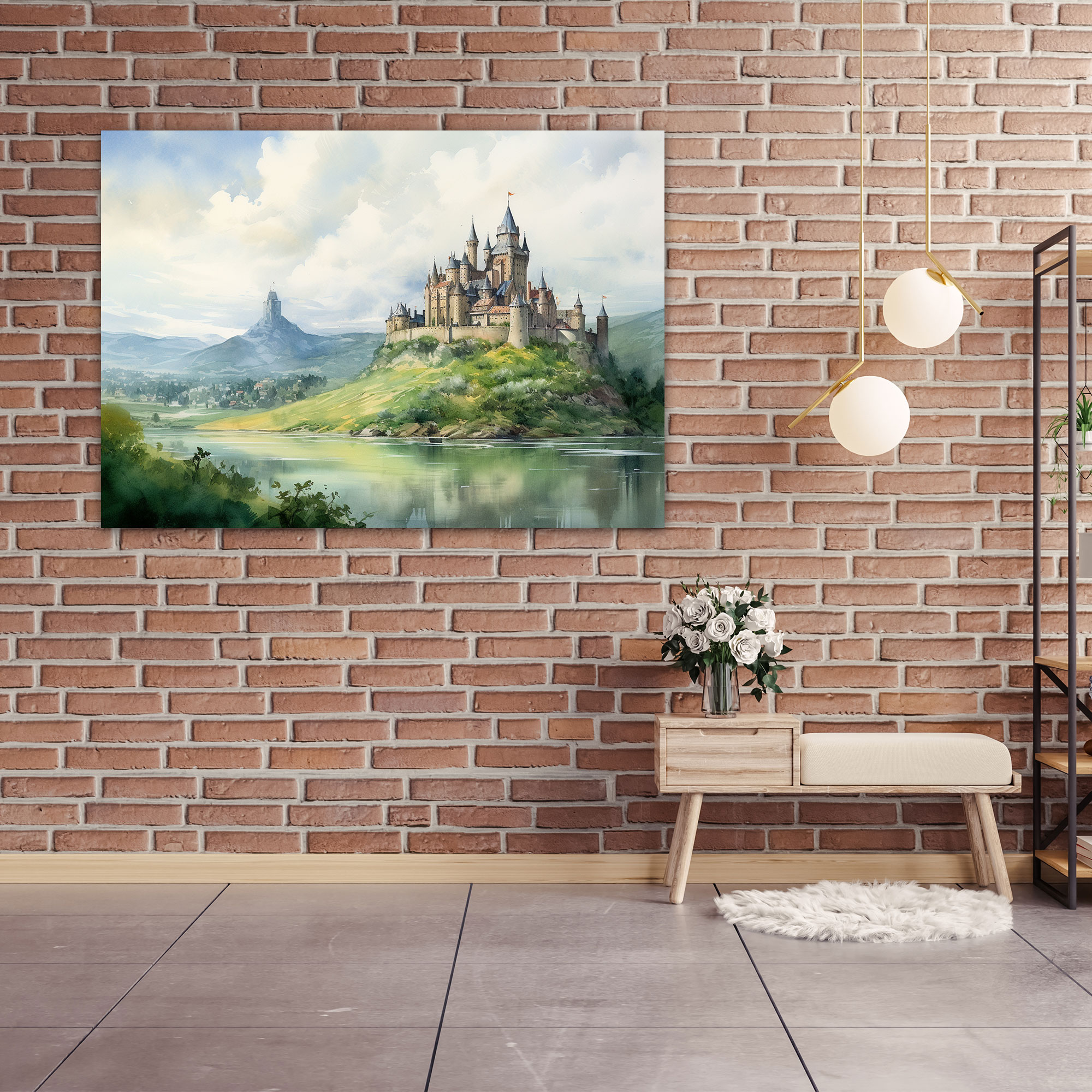 Medieval Castle Canvas Print - Medieval, Canvas Wall Art, Medieval, Village