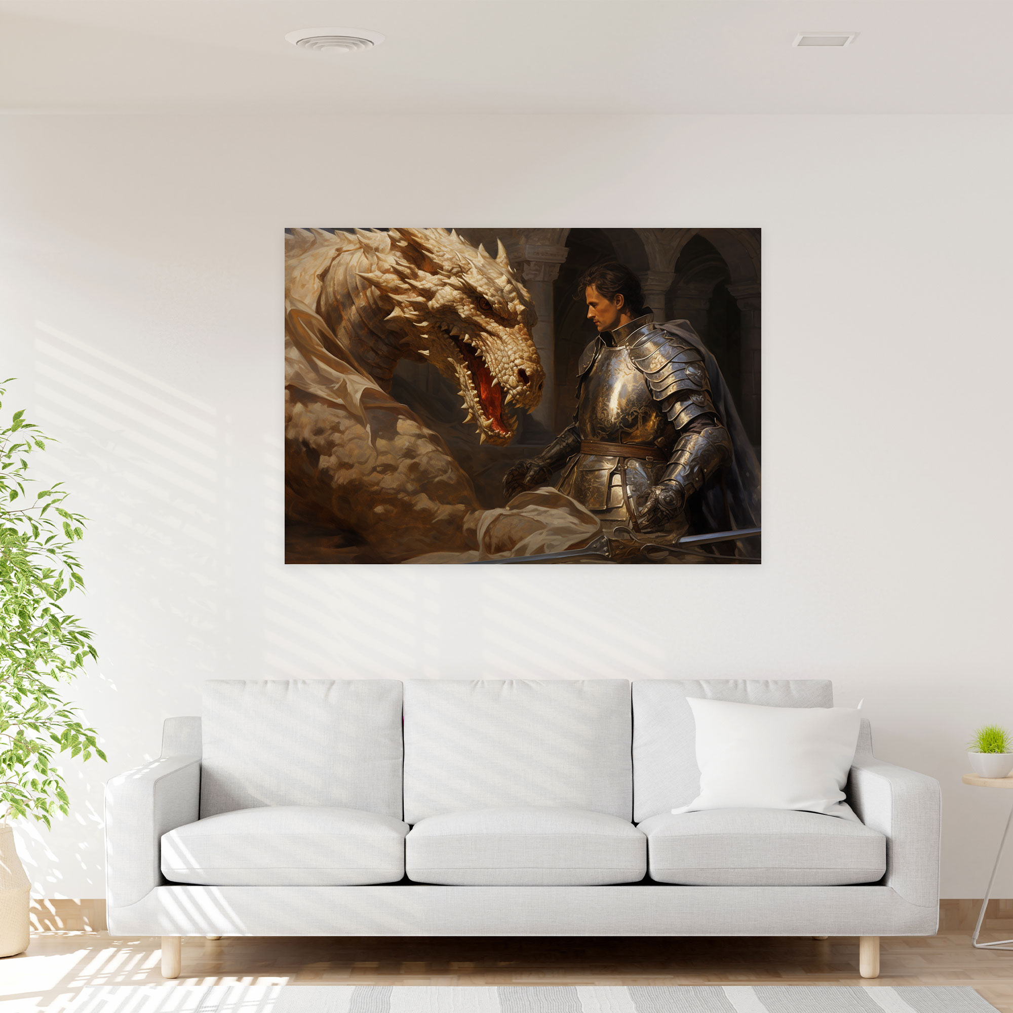 Orta Çağ Şövalye Kanvas Tablo - Orta Çağ Klasik Sanat Romantik Kanvas Duvar Sanatı