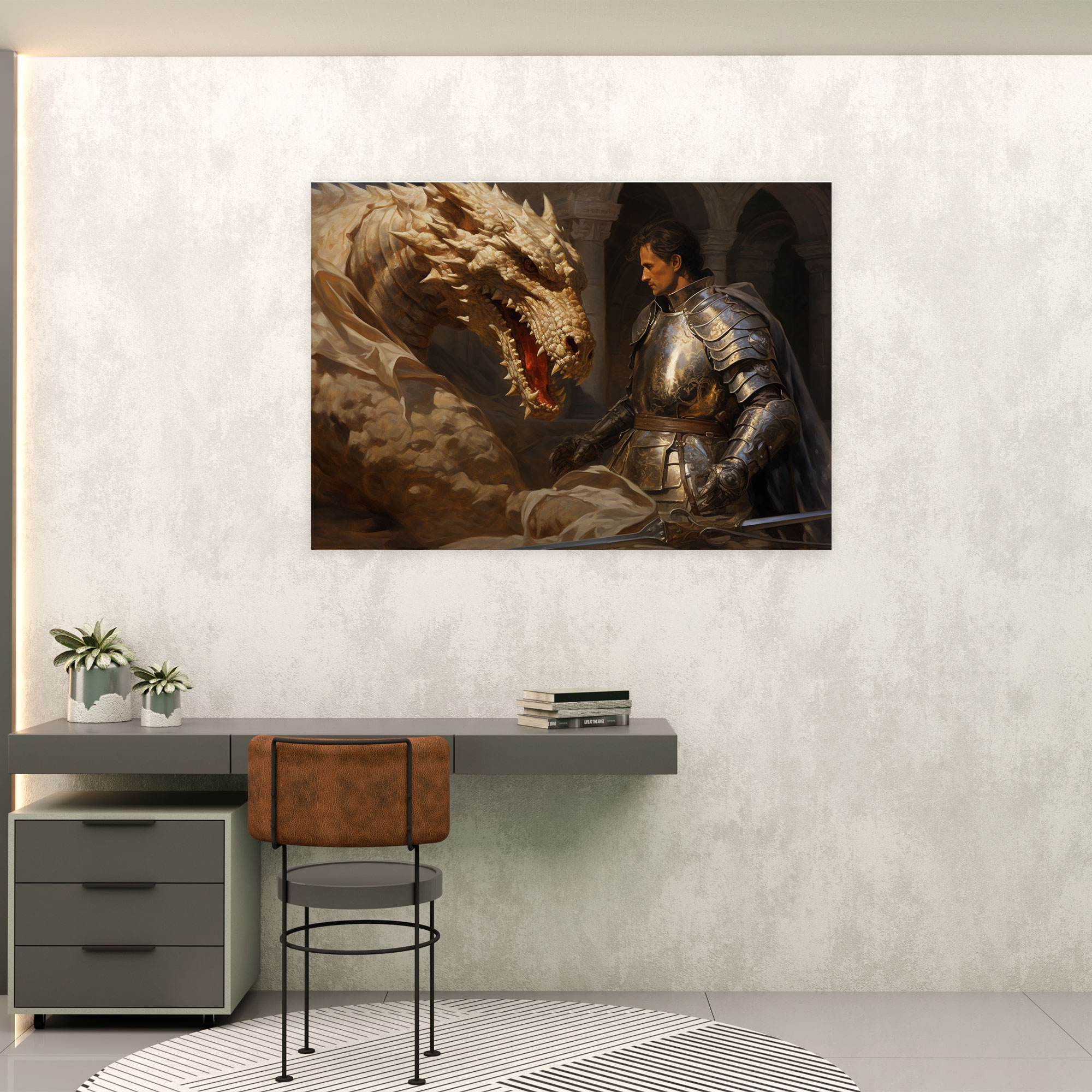 Orta Çağ Şövalye Kanvas Tablo - Orta Çağ Klasik Sanat Romantik Kanvas Duvar Sanatı
