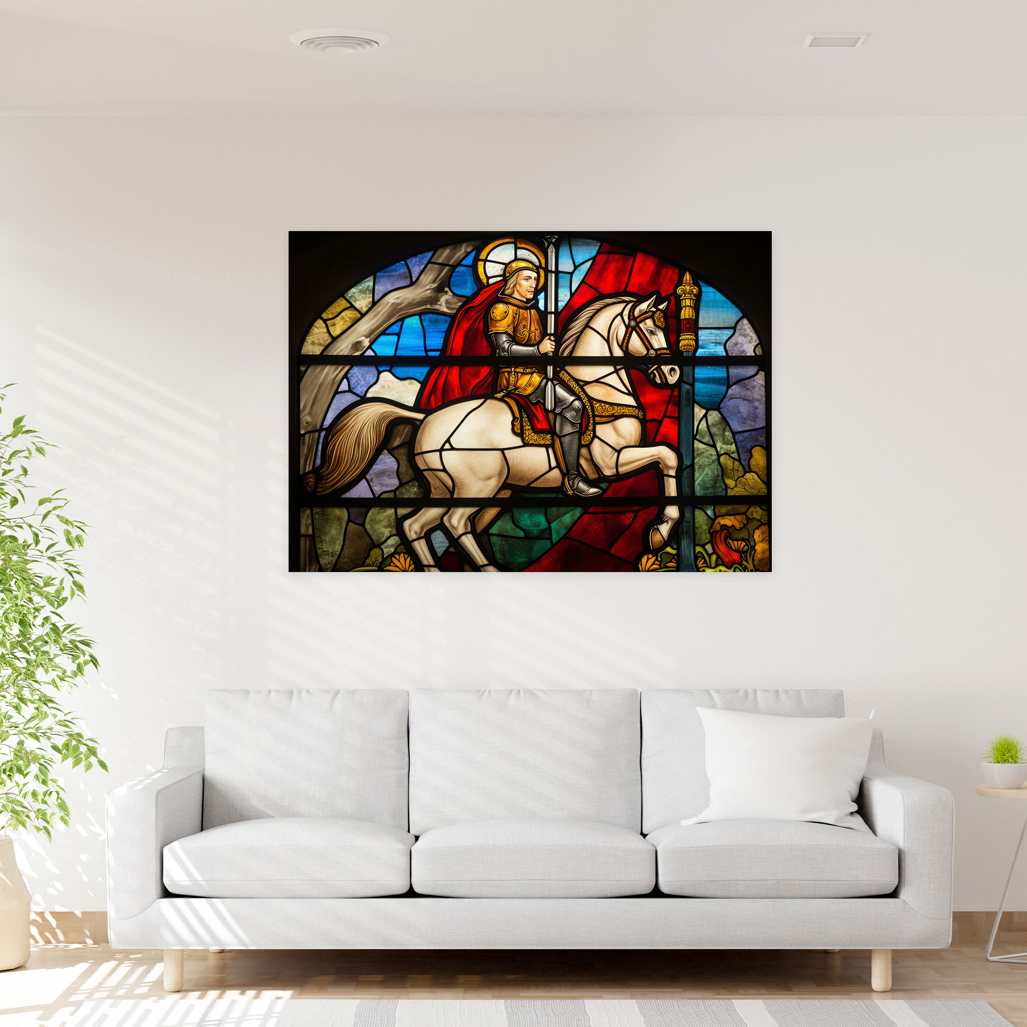 Medieval Stained Glass Canvas Print - Medieval, Canvas Wall Art, Canvas, Home Decoration