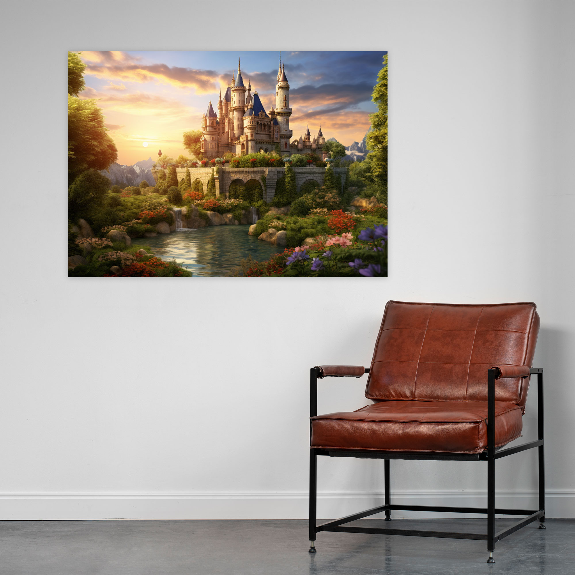 Medieval Castle At Sunset Canvas Print - Medieval, Canvas Wall Art, Wall Decoration, Wall Art