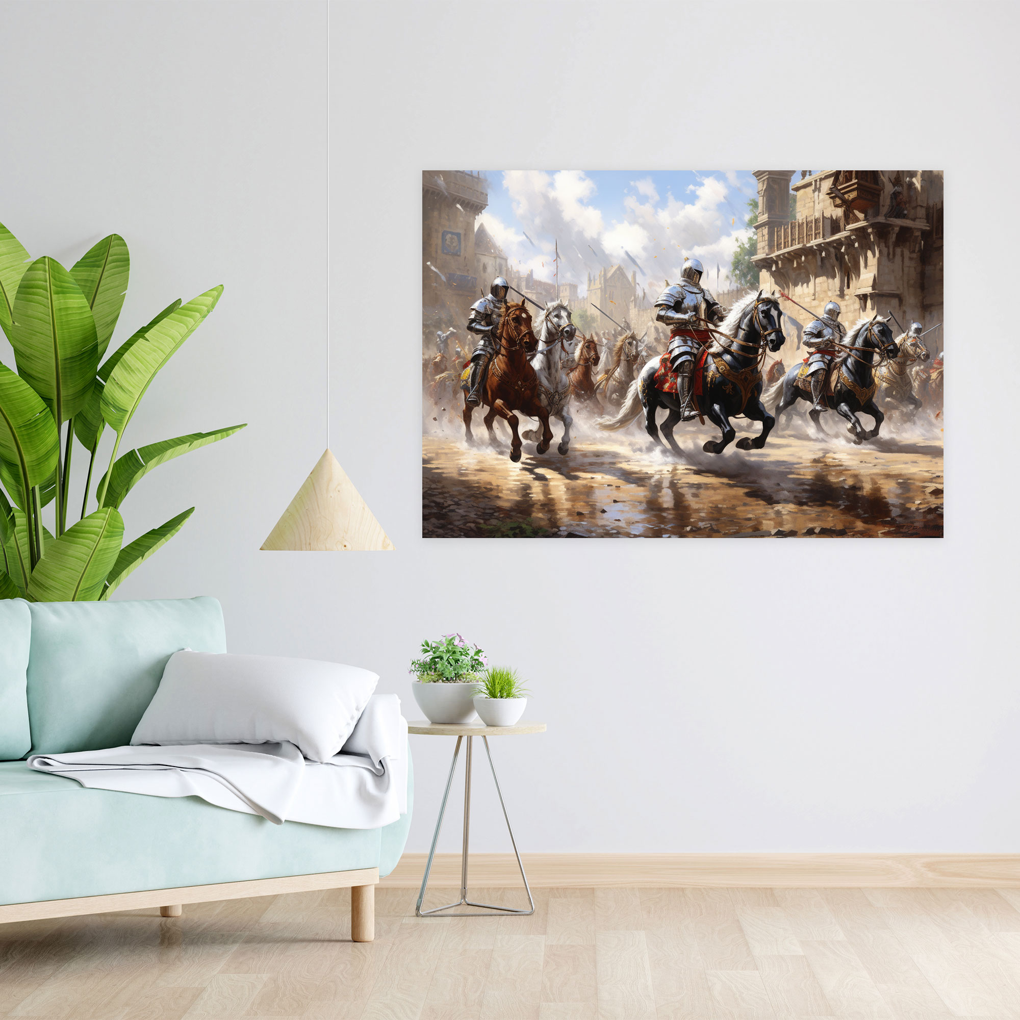 Medieval Jousting Knights Canvas Print - Medieval, Canvas, Canvas Wall Art, Wall Decoration