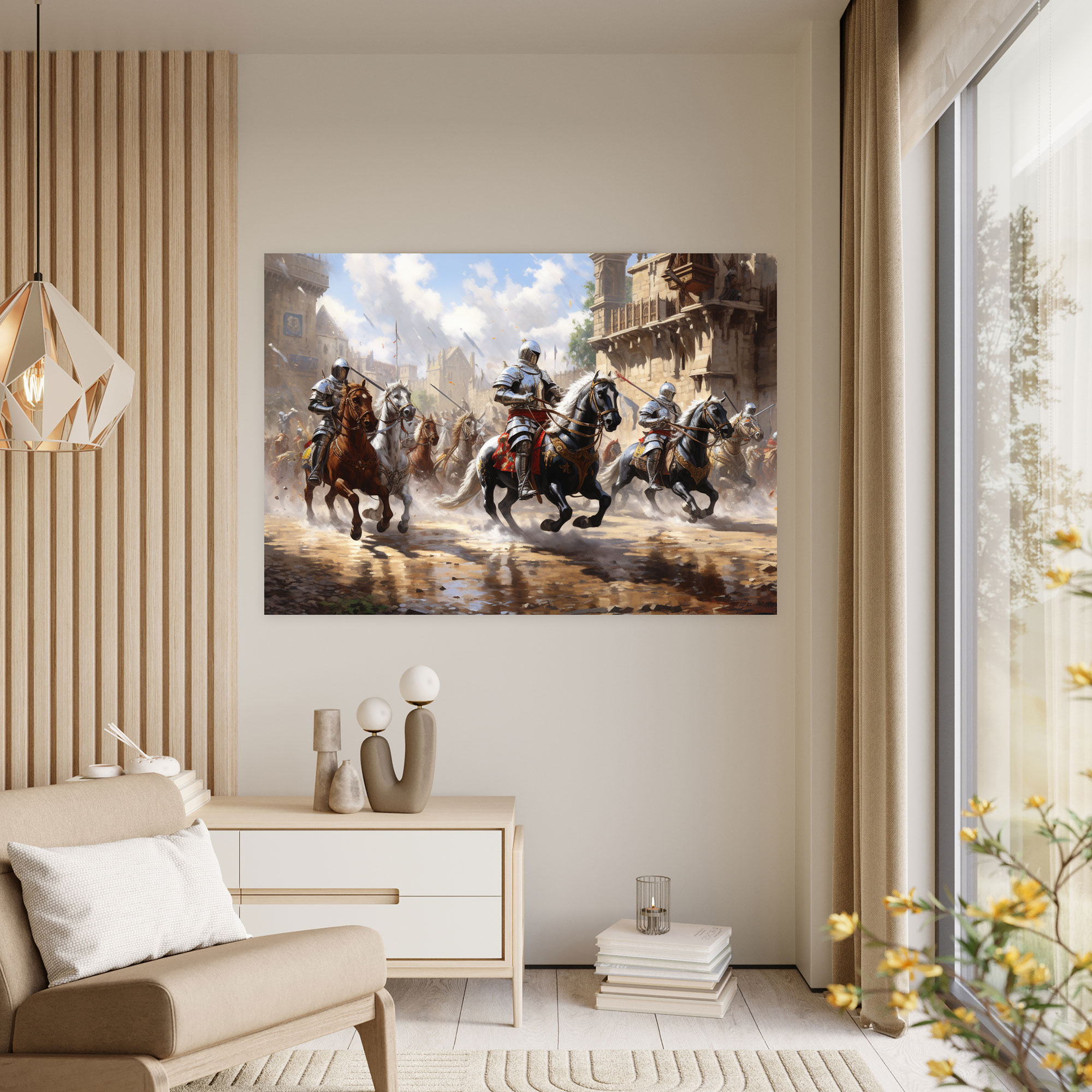 Medieval Jousting Knights Canvas Print - Medieval, Canvas, Canvas Wall Art, Wall Decoration