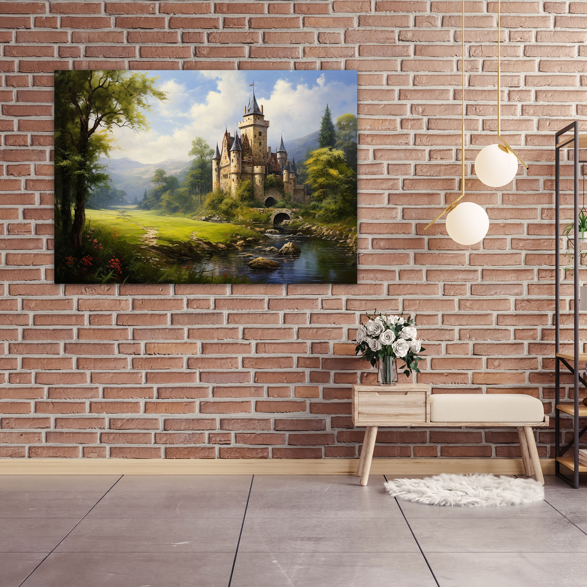 Medieval Canvas Print: Classic Oil Painting Wall Art - Medieval, Lush Green Meadows, Exquisite Details, Historical Charm