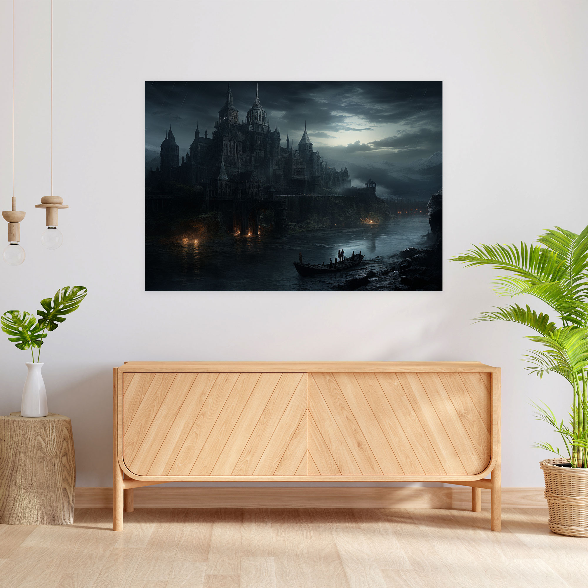 Medieval Canvas Print: Dystopian Medieval Cityscape Wall Art - Medieval, Drama, Dystopian Digital Painting, Canvas Wall Art