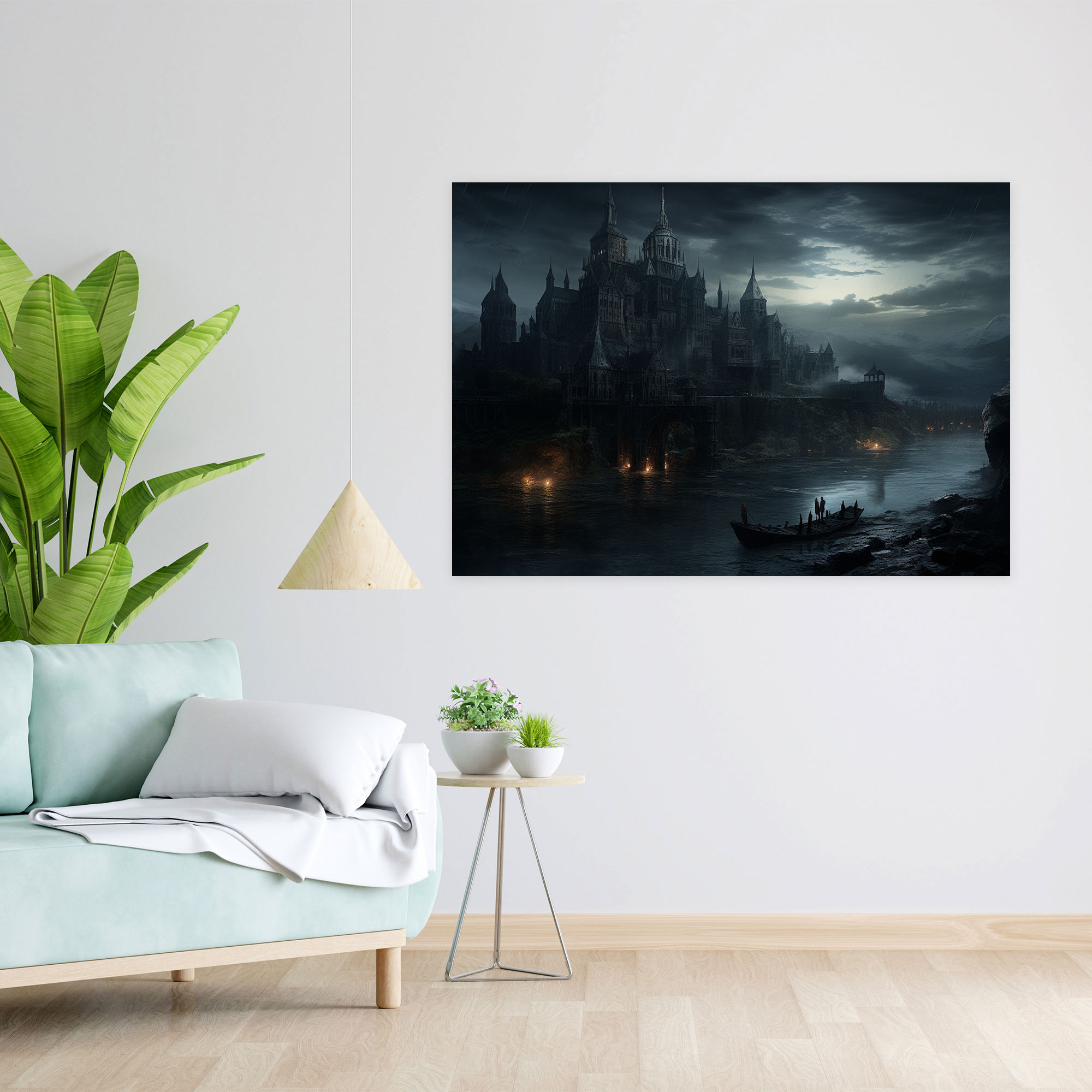 Medieval Canvas Print: Dystopian Medieval Cityscape Wall Art - Medieval, Drama, Dystopian Digital Painting, Canvas Wall Art