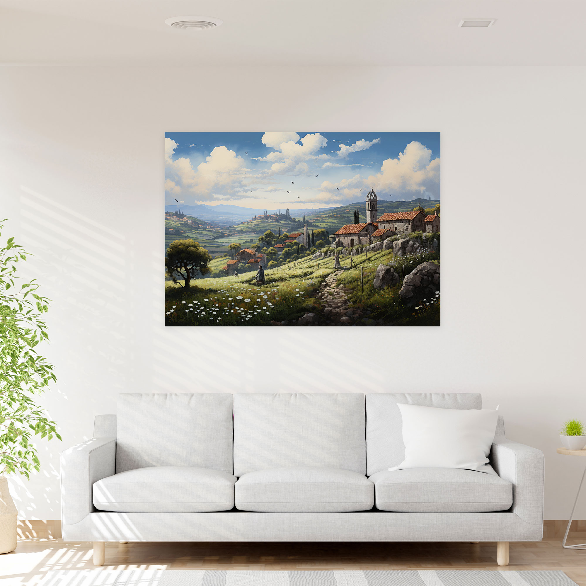 Medieval Canvas Print: Acrylic Painting Wall Art - Medieval, Medieval Landscapes, Warm Colors, Wall Decoration