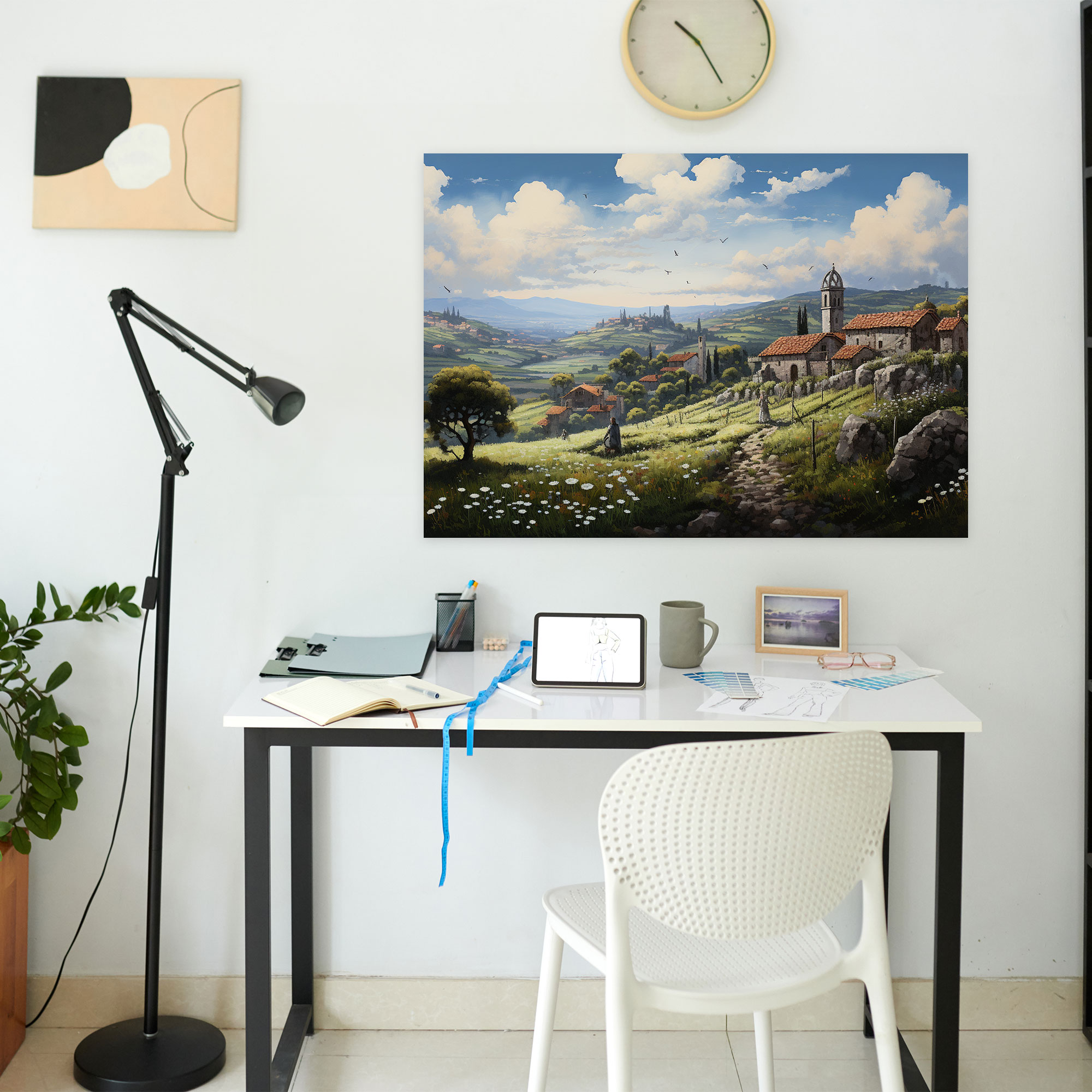 Medieval Canvas Print: Acrylic Painting Wall Art - Medieval, Medieval Landscapes, Warm Colors, Wall Decoration