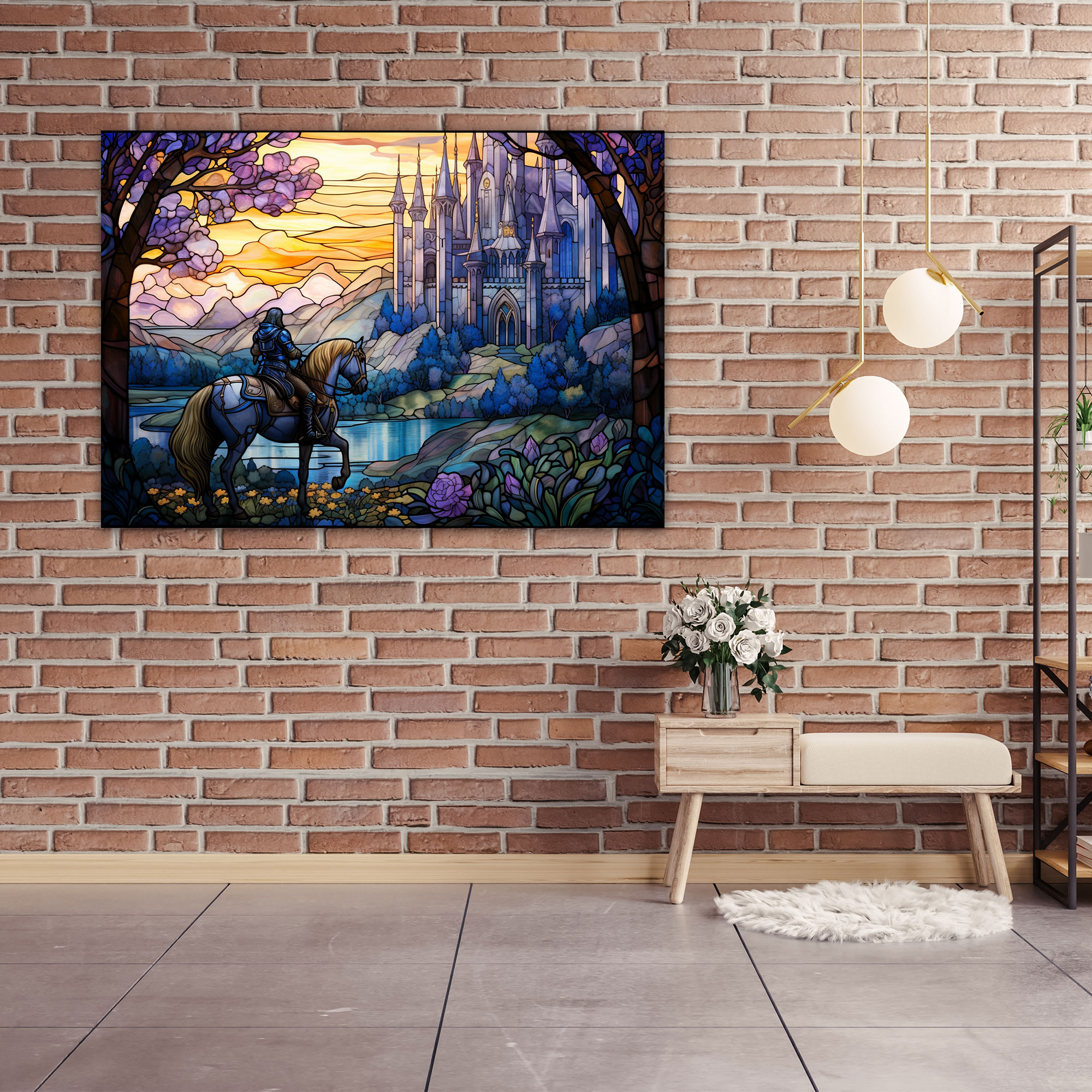 Medieval Stained Glass Canvas Print - Medieval, Wall Decoration, Canvas Print, Medieval Art