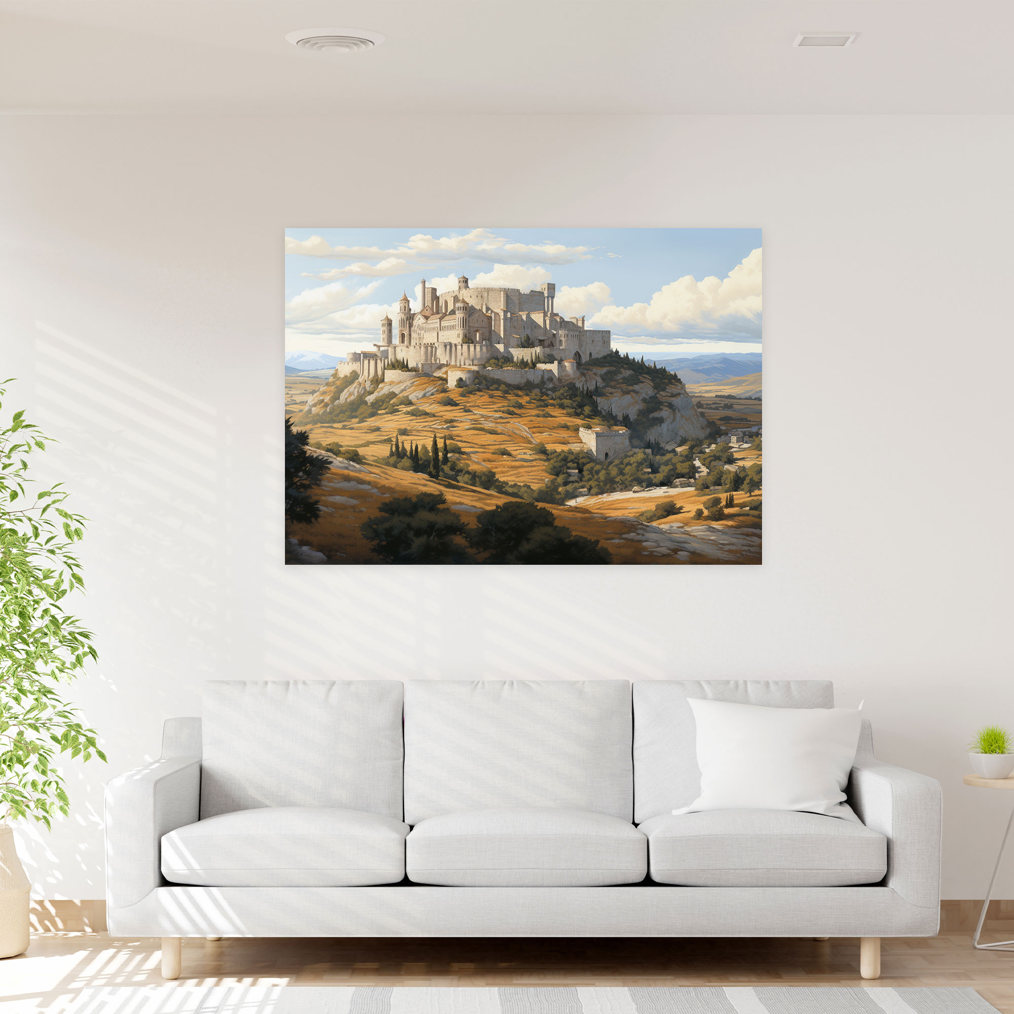Ancient Medieval Castle Calligraphy Print - Medieval, Elegance, Wall Art, Canvas Wall Art