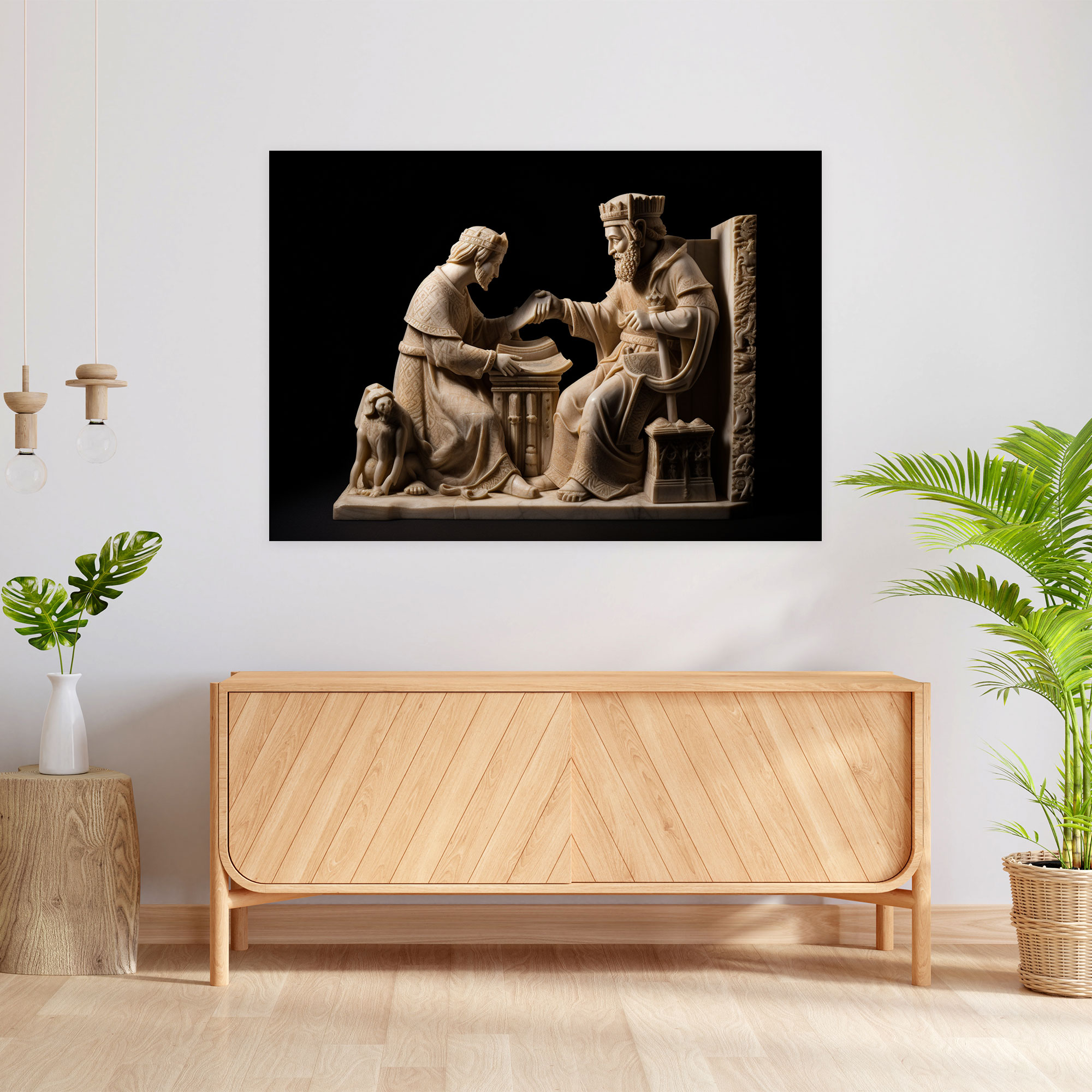 Medieval Knight Stone Carving Canvas Print - Medieval, Medieval, Canvas, Wall Art
