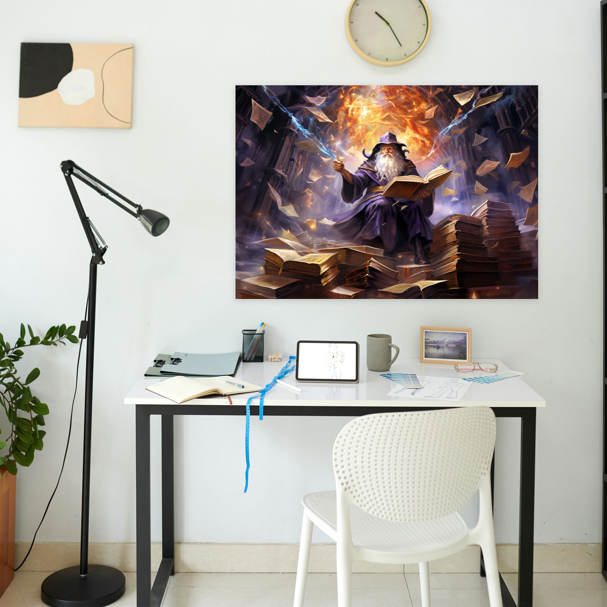 Medieval Wizard Manuscript Art - Medieval, Enchantment, Canvas, Medieval