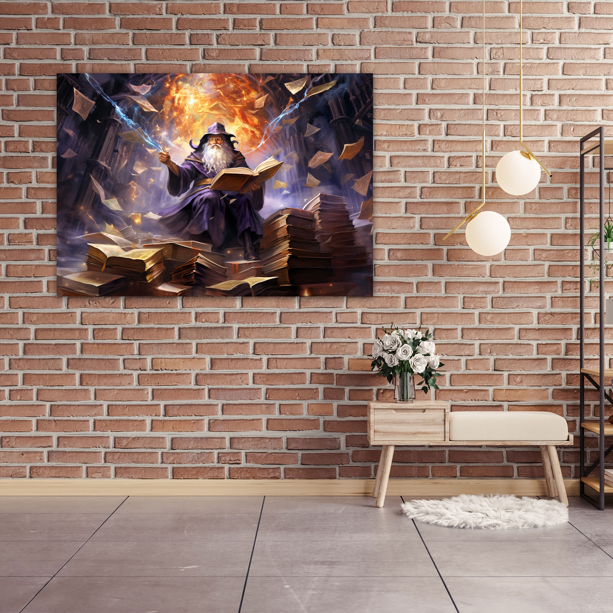 Medieval Wizard Manuscript Art - Medieval, Enchantment, Canvas, Medieval