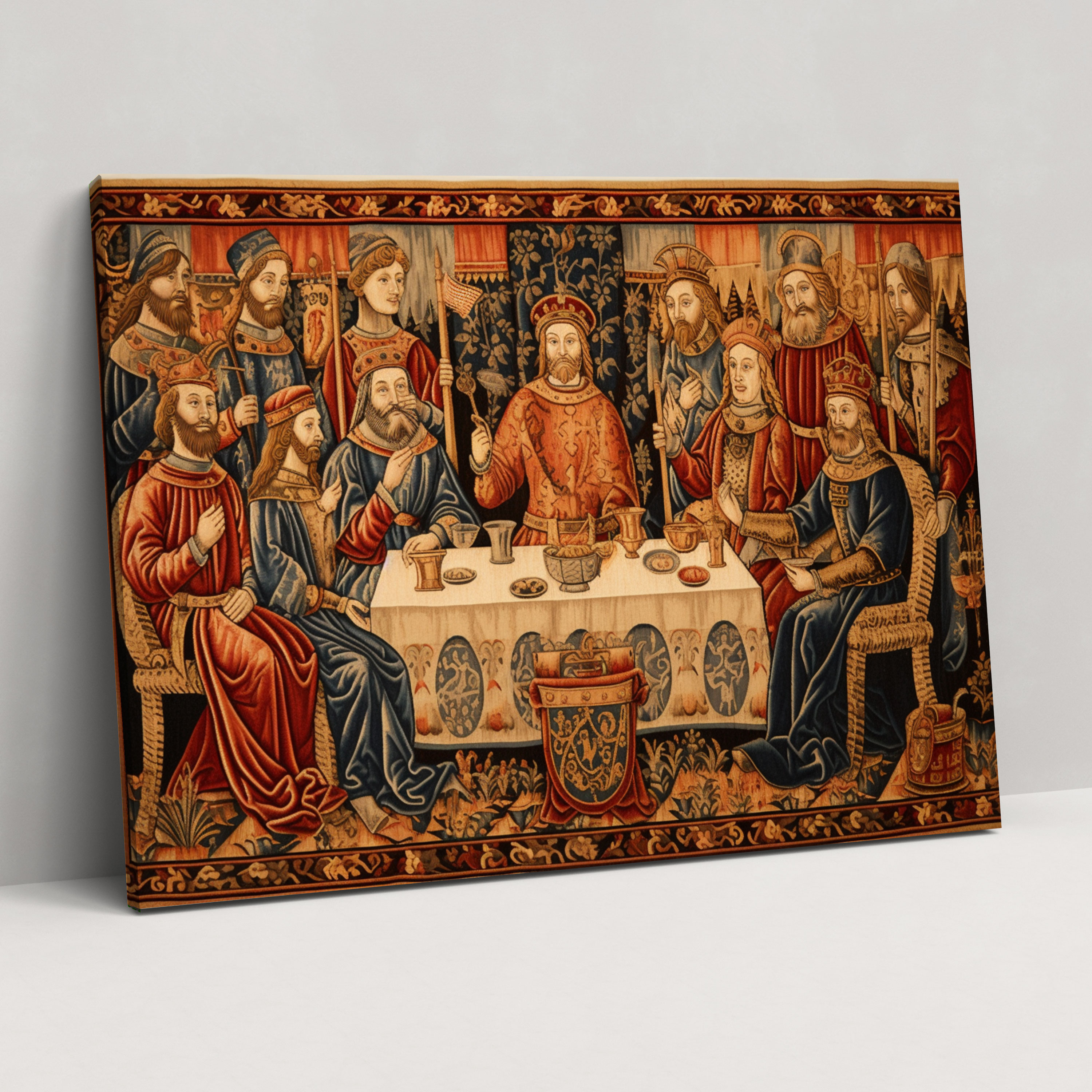 Medieval Tapestry Wall Art - Medieval, Royal Banquet, Queens, Intricate Details
