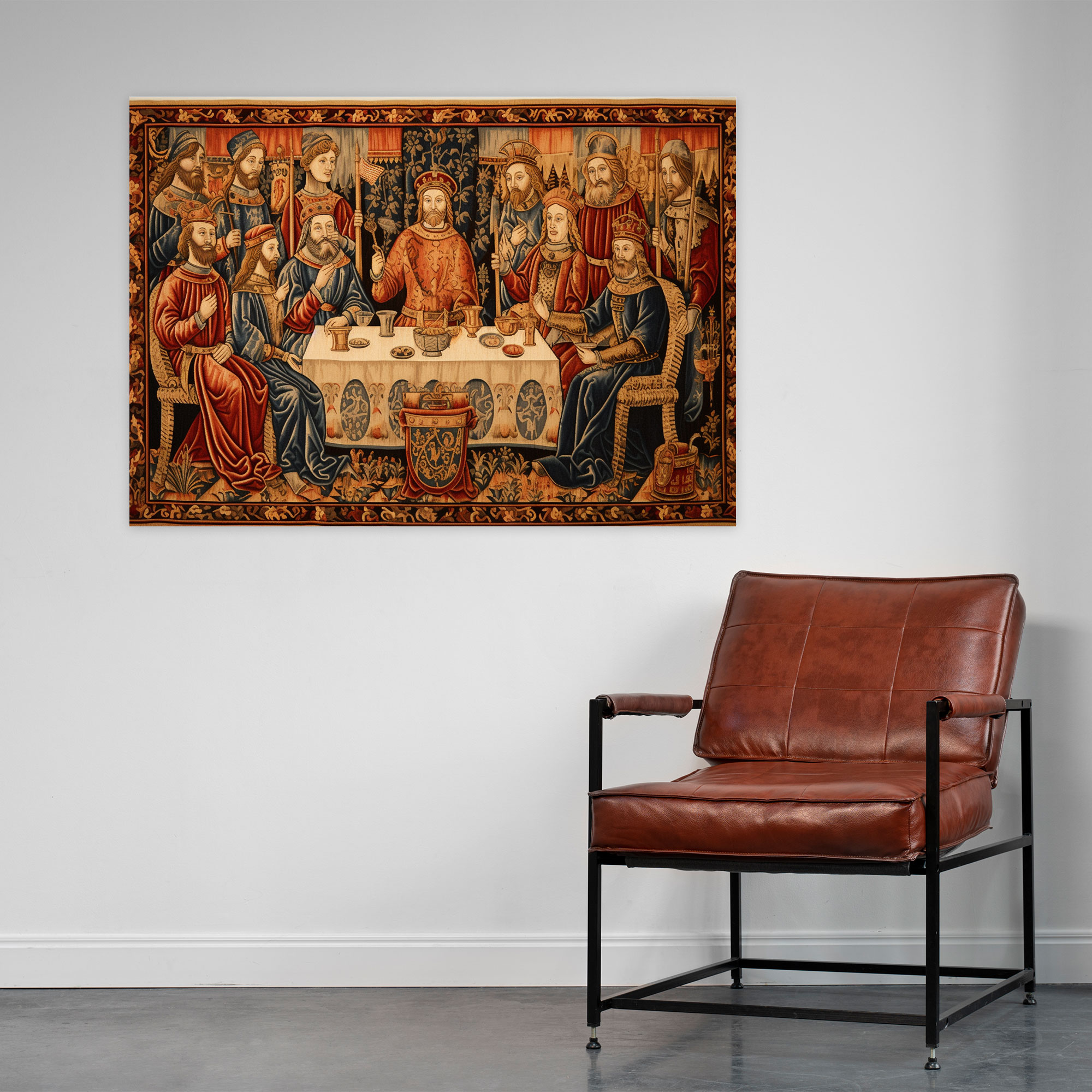 Medieval Tapestry Wall Art - Medieval, Royal Banquet, Queens, Intricate Details