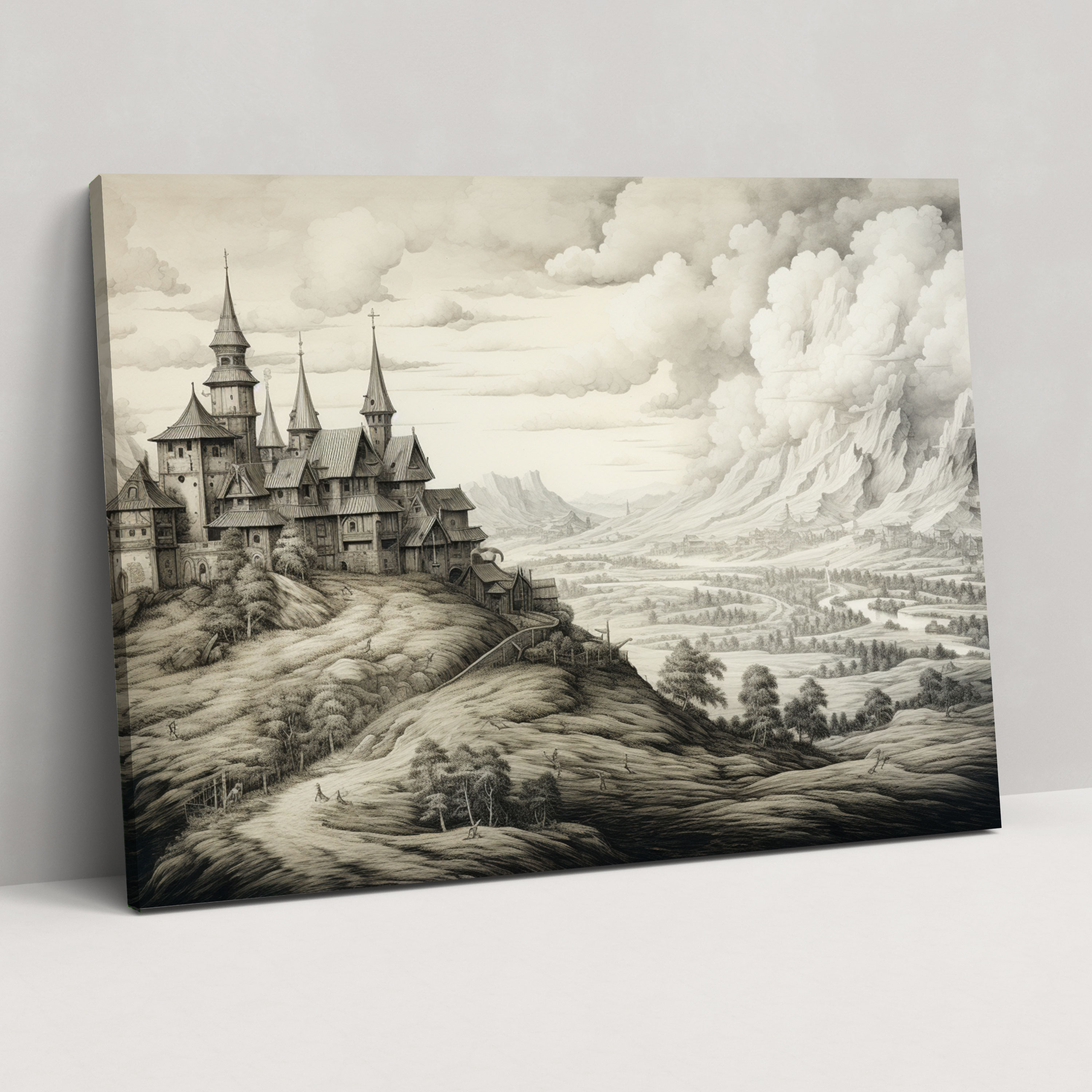 Medieval Village Wall Art - Medieval, Home Decoration, Wall Decoration, Wall Art