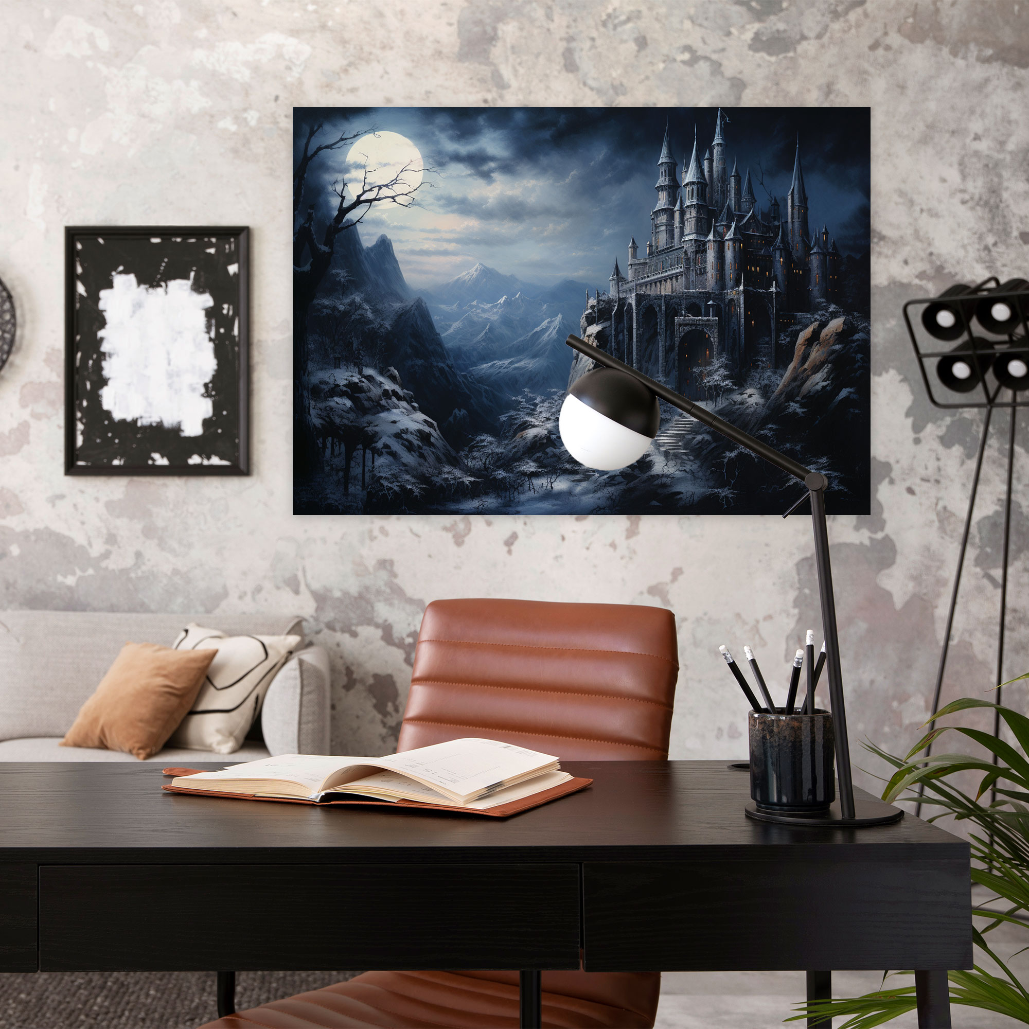 Medieval Gothic Canvas Print - Medieval, Moonlit Landscape, Canvas Print, Wall Art