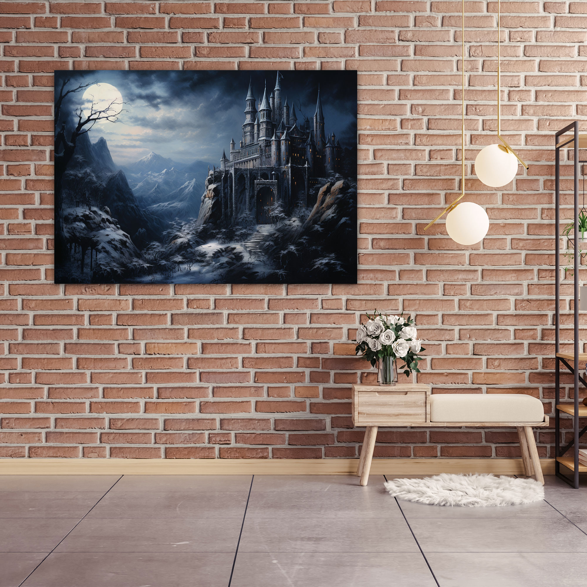 Medieval Gothic Canvas Print - Medieval, Moonlit Landscape, Canvas Print, Wall Art