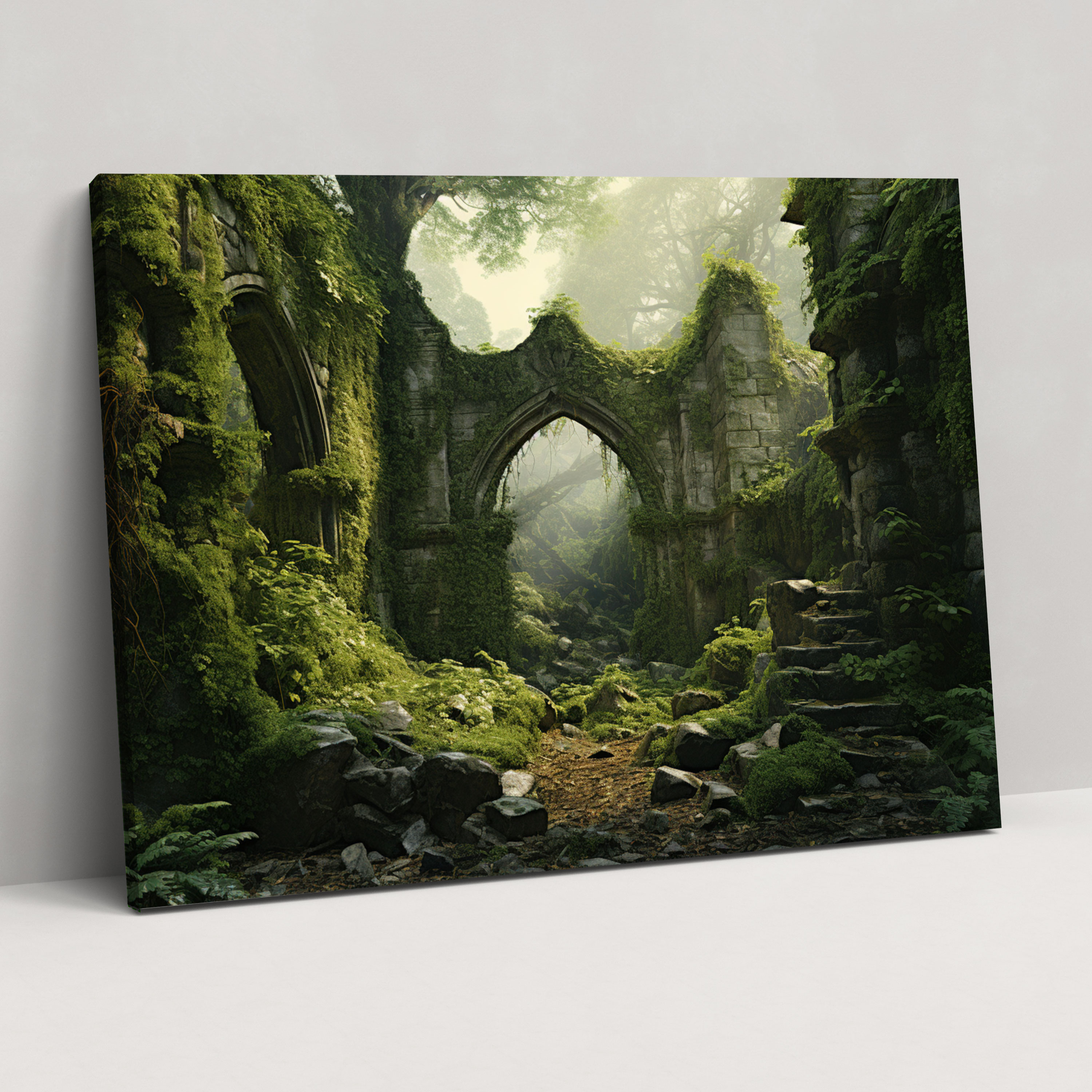 Medieval Castle Ruins Canvas Print - Medieval, Castle Ruins, Medieval, Overgrown Ivy