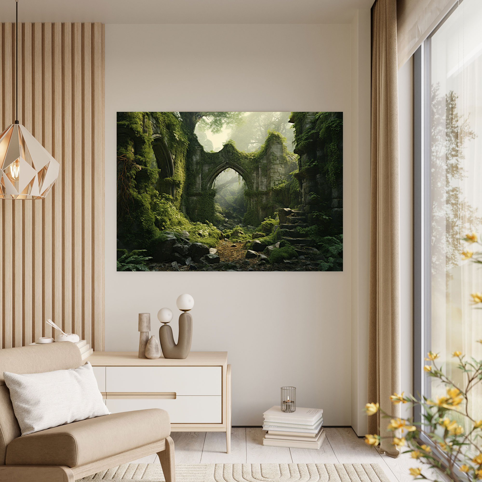 Medieval Castle Ruins Canvas Print - Medieval, Castle Ruins, Medieval, Overgrown Ivy