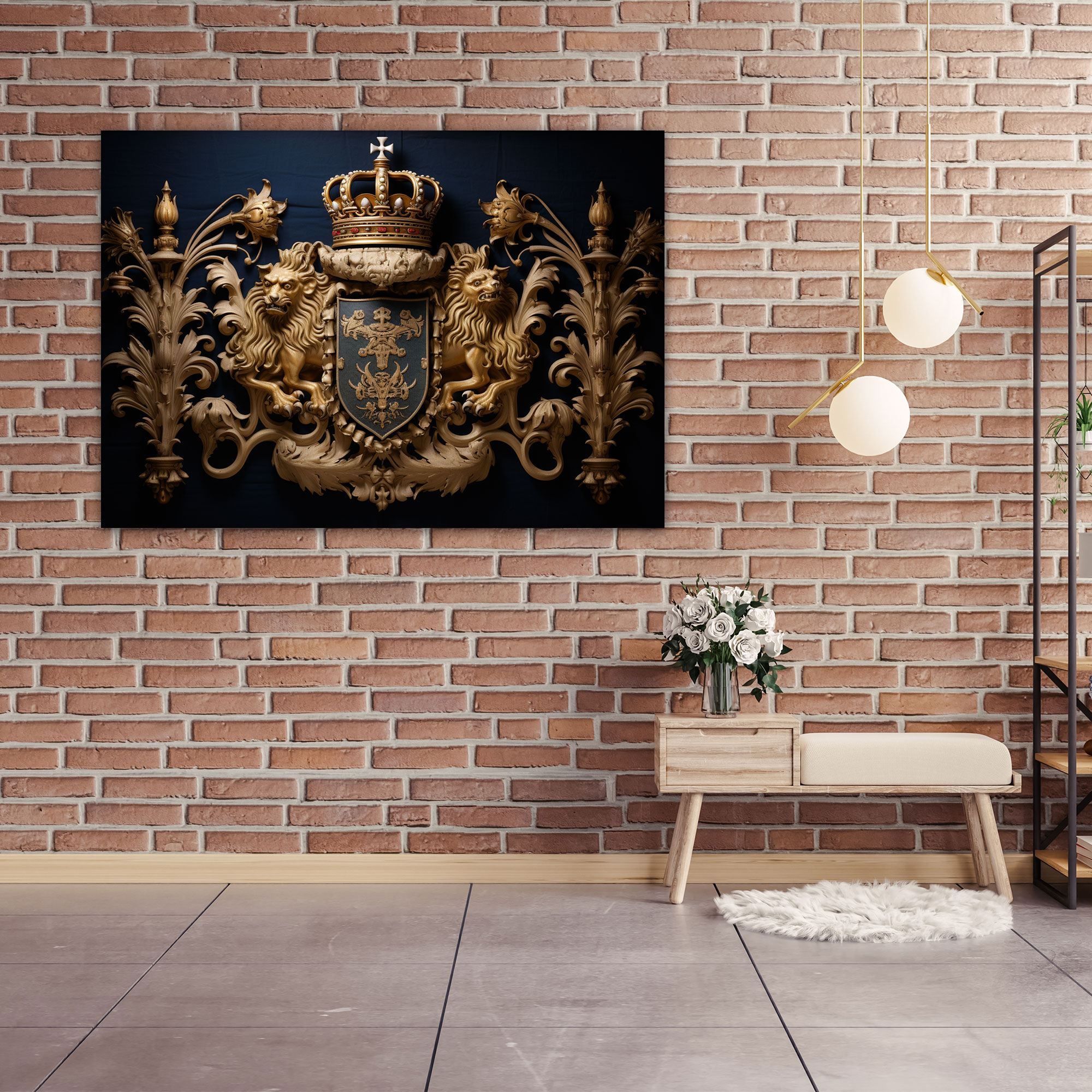 Medieval Heraldic Crest Canvas Print - Medieval, Fleur-De-Lis, Medieval, Heraldic Crest